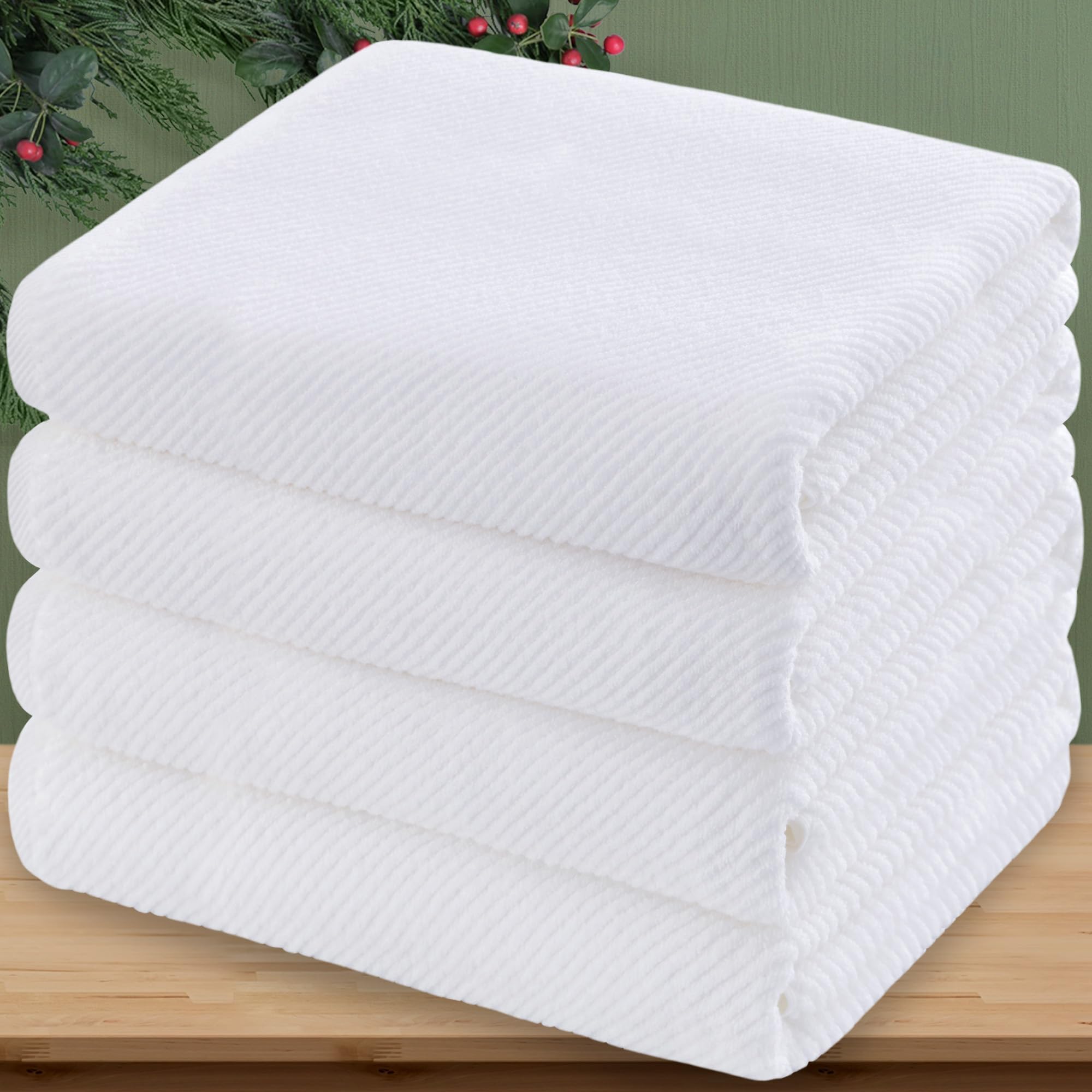 White Bath Towels 4PC (4 Count)