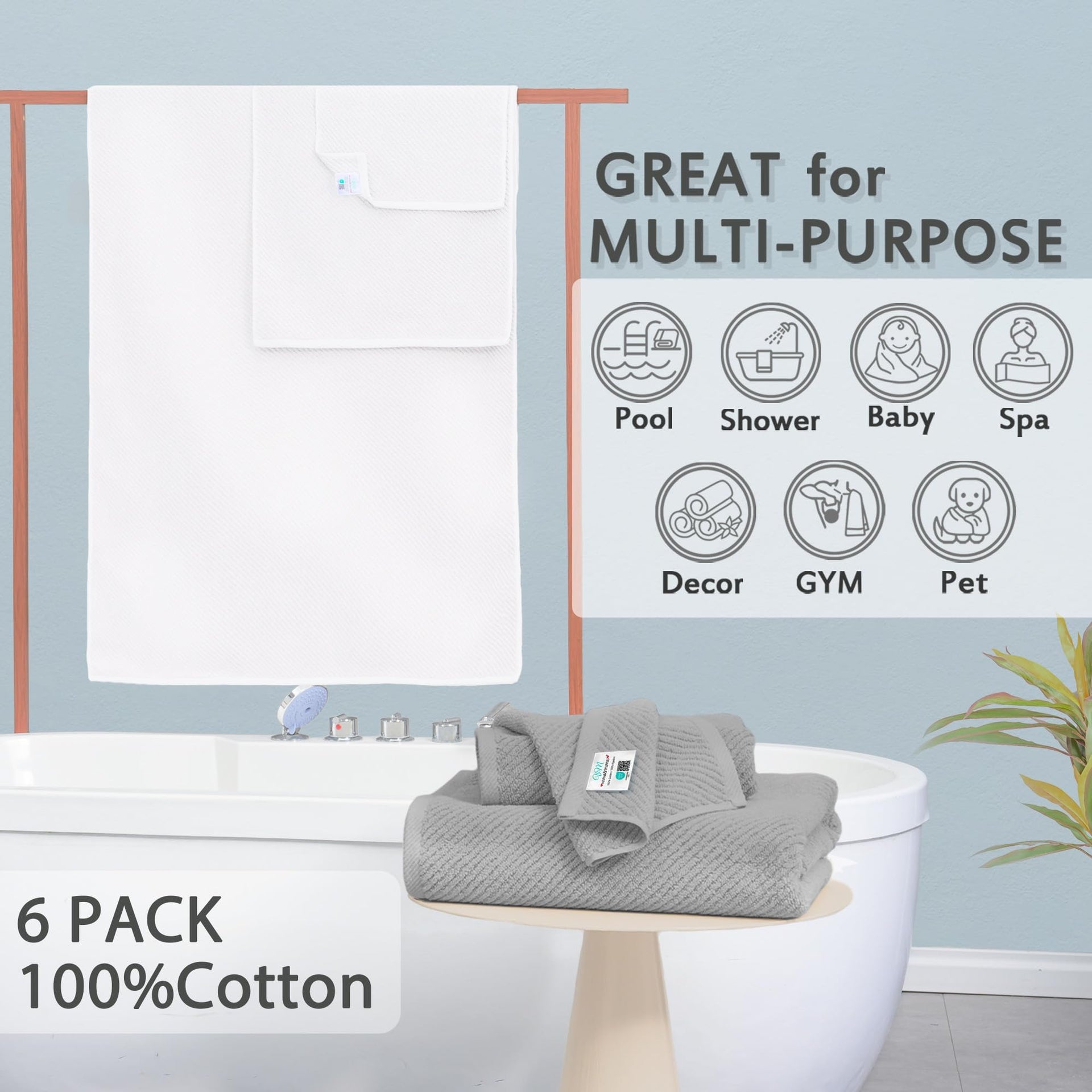 6PC Towel Set (6 Count)