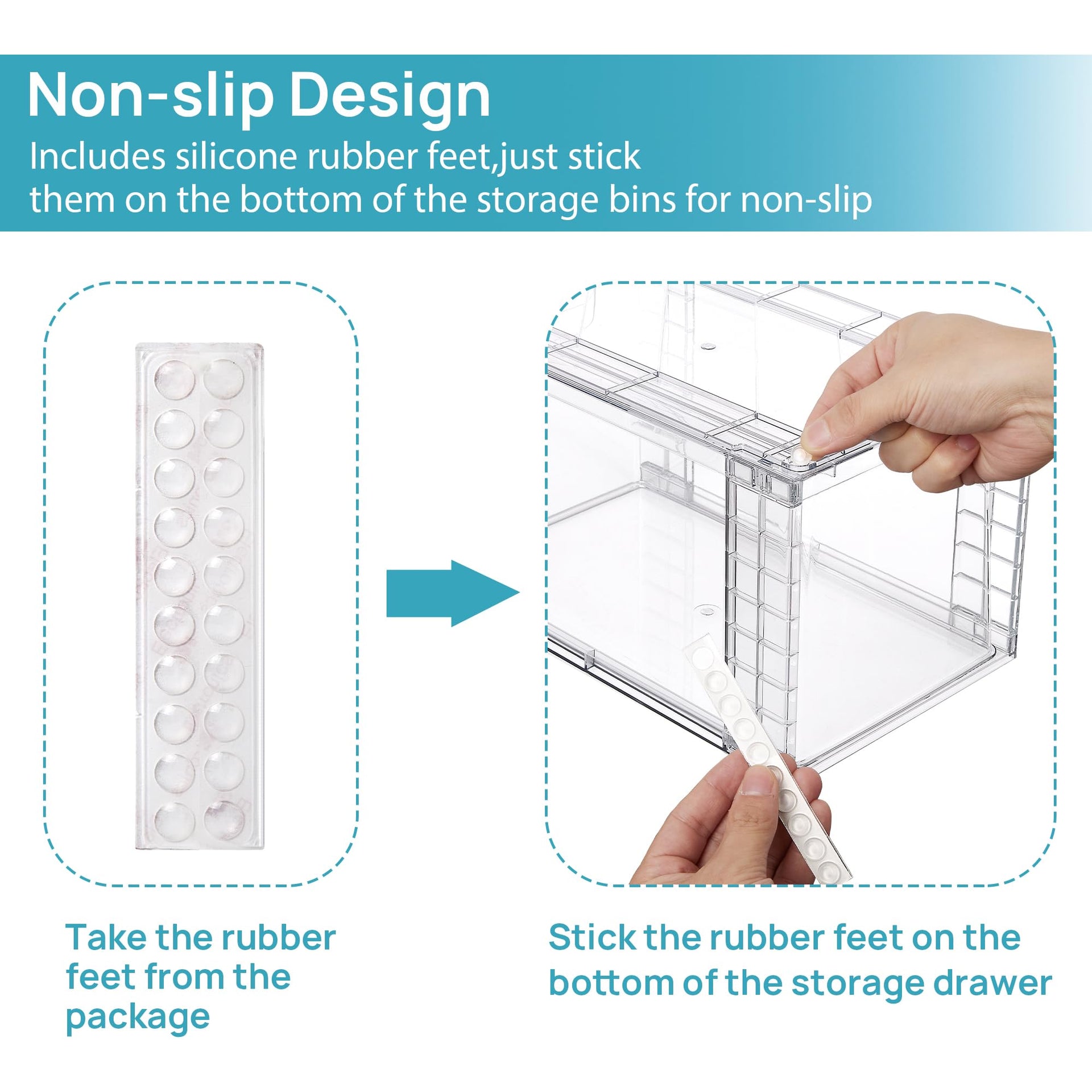 4 Pack Stackable Clear Pantry Storage Drawers (2 Count)