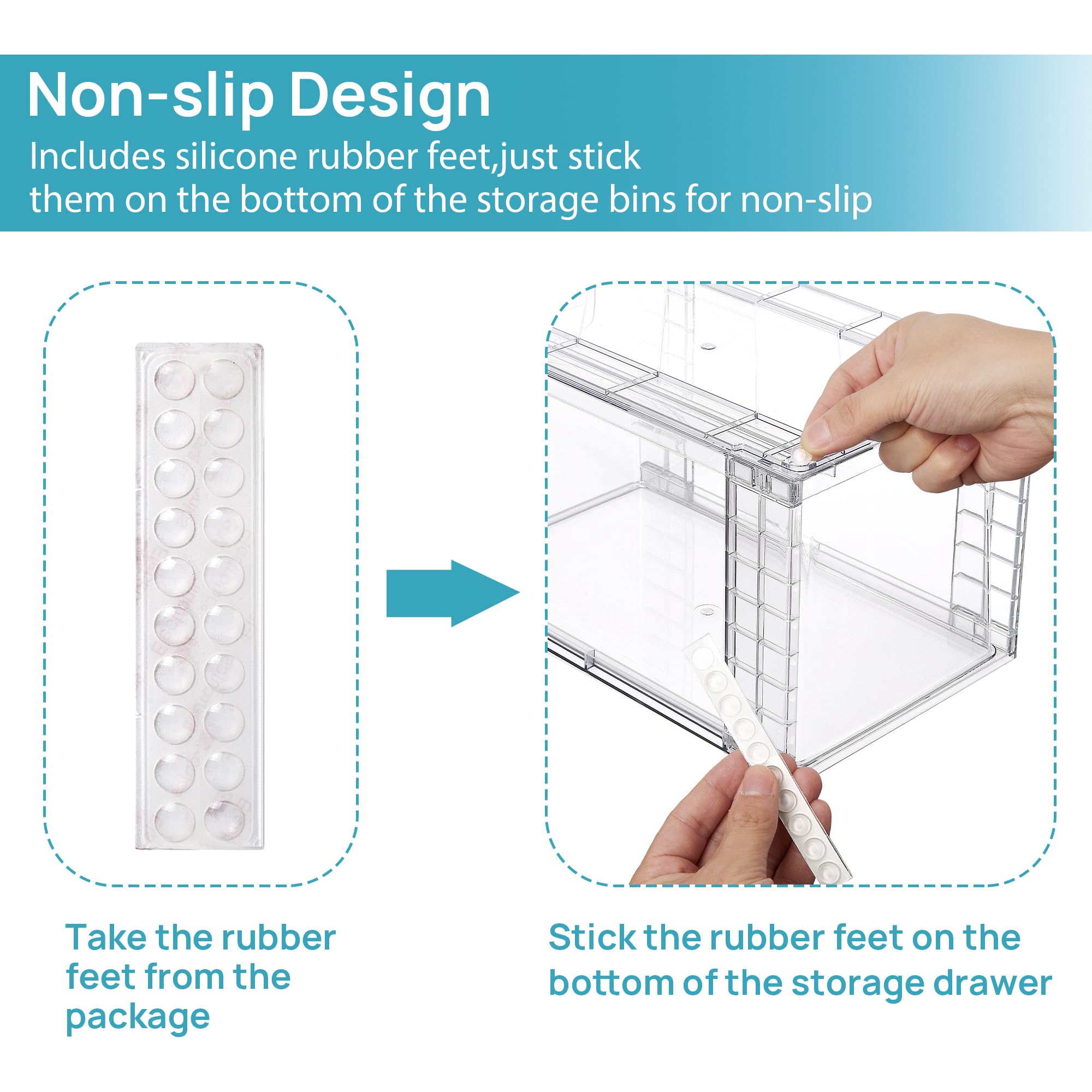 4 Pack Stackable Clear Pantry Storage Drawers (2 Count)