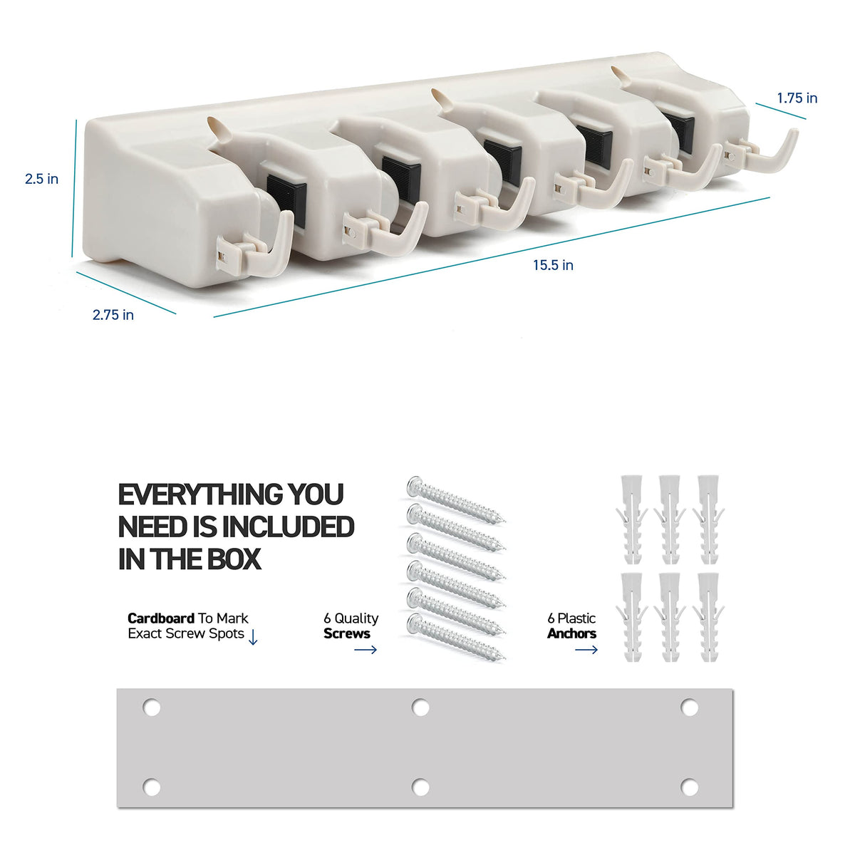 Broom and Mop Holder Wall Mount