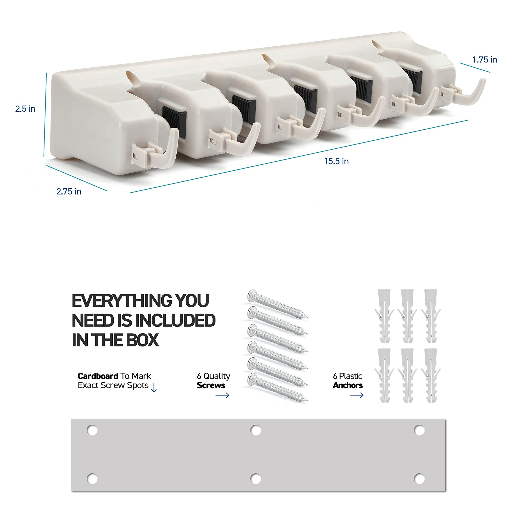 Broom and Mop Holder Wall Mount