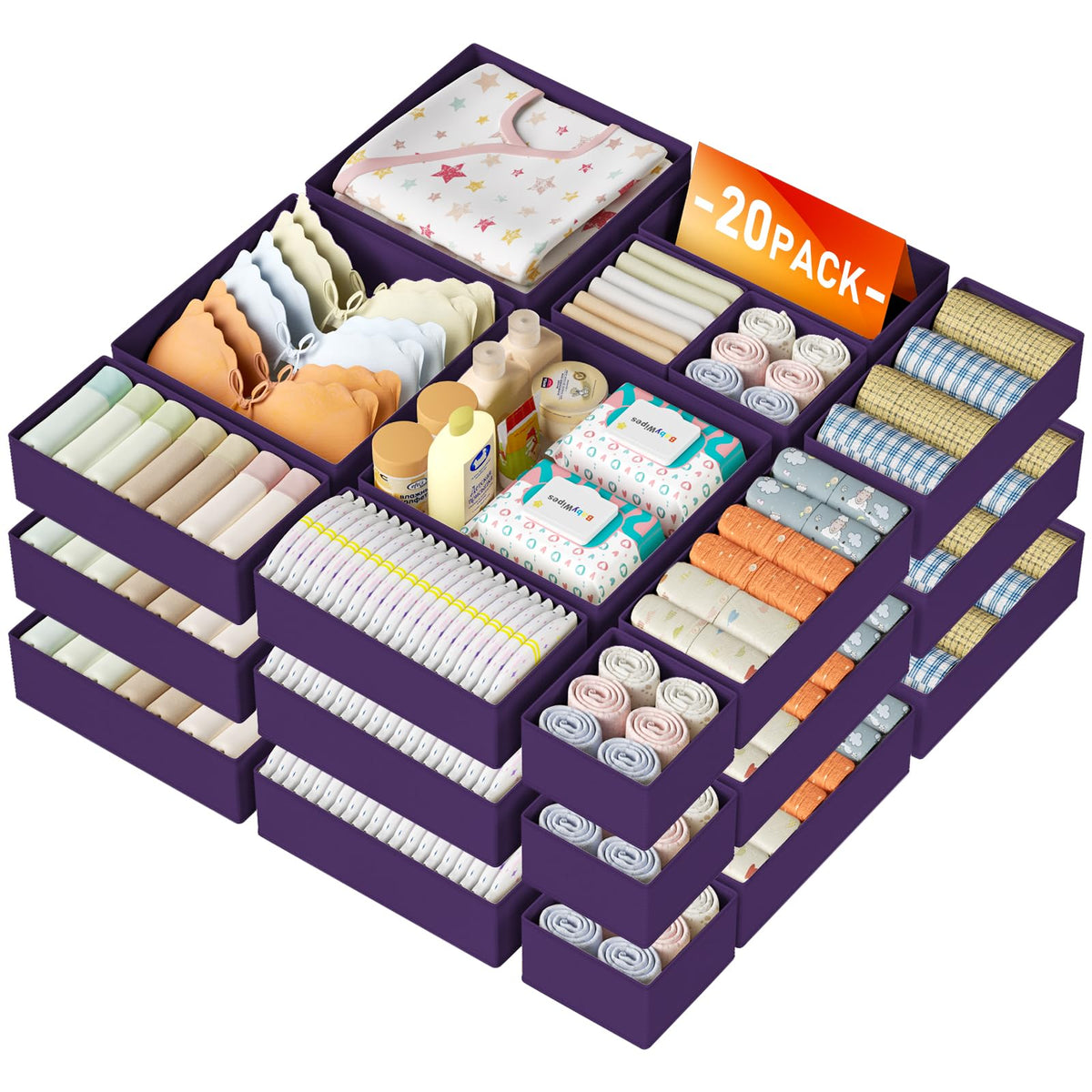 Drawer Organizer Clothes Storage (20 Count)