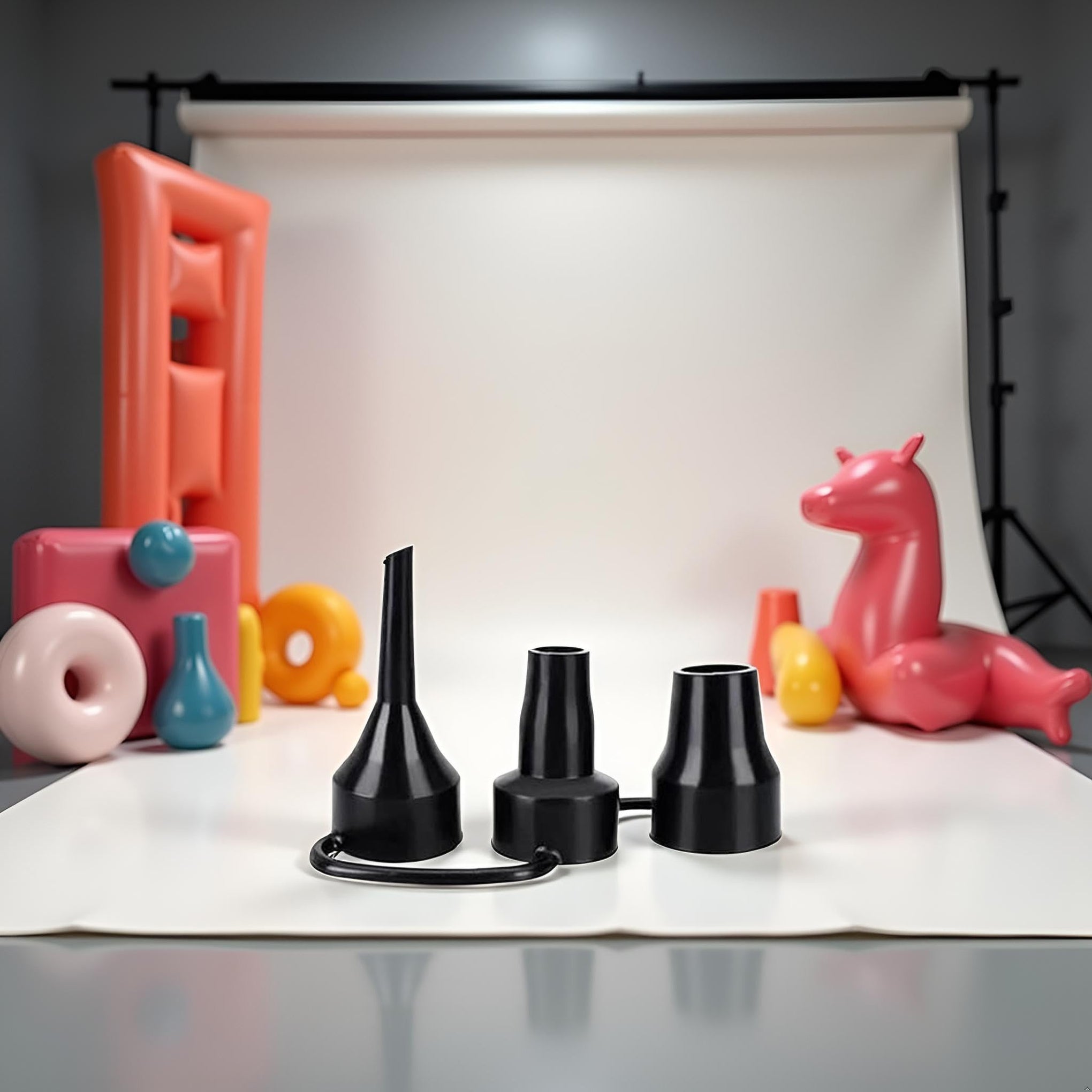 3 Sizes Black Air Pump Replacement Nozzles