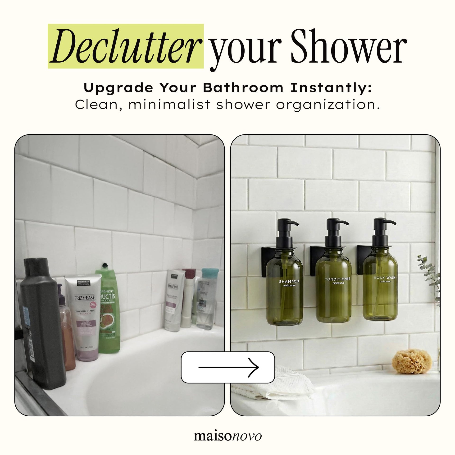 Shampoo and Conditioner Dispenser (3 Count)