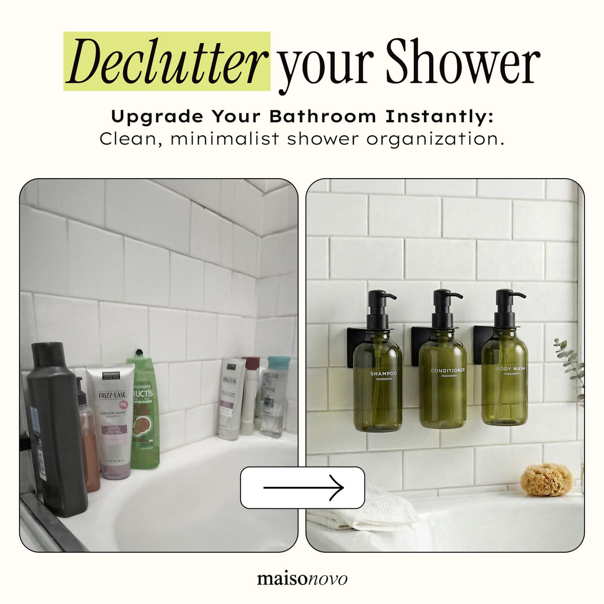 Shampoo and Conditioner Dispenser (3 Count)