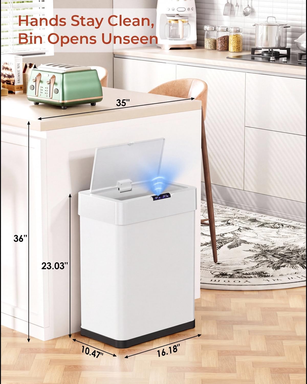 13.2 Gallon Motion Sensor Trash Can