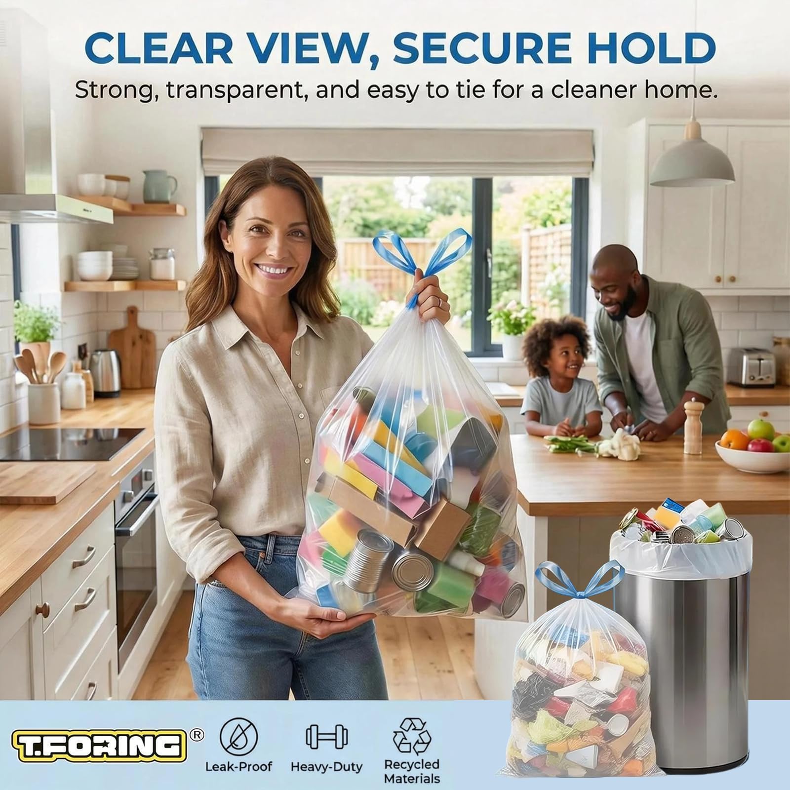 Medium 6 Gallon Trash Bags Drawstring (120 Count)
