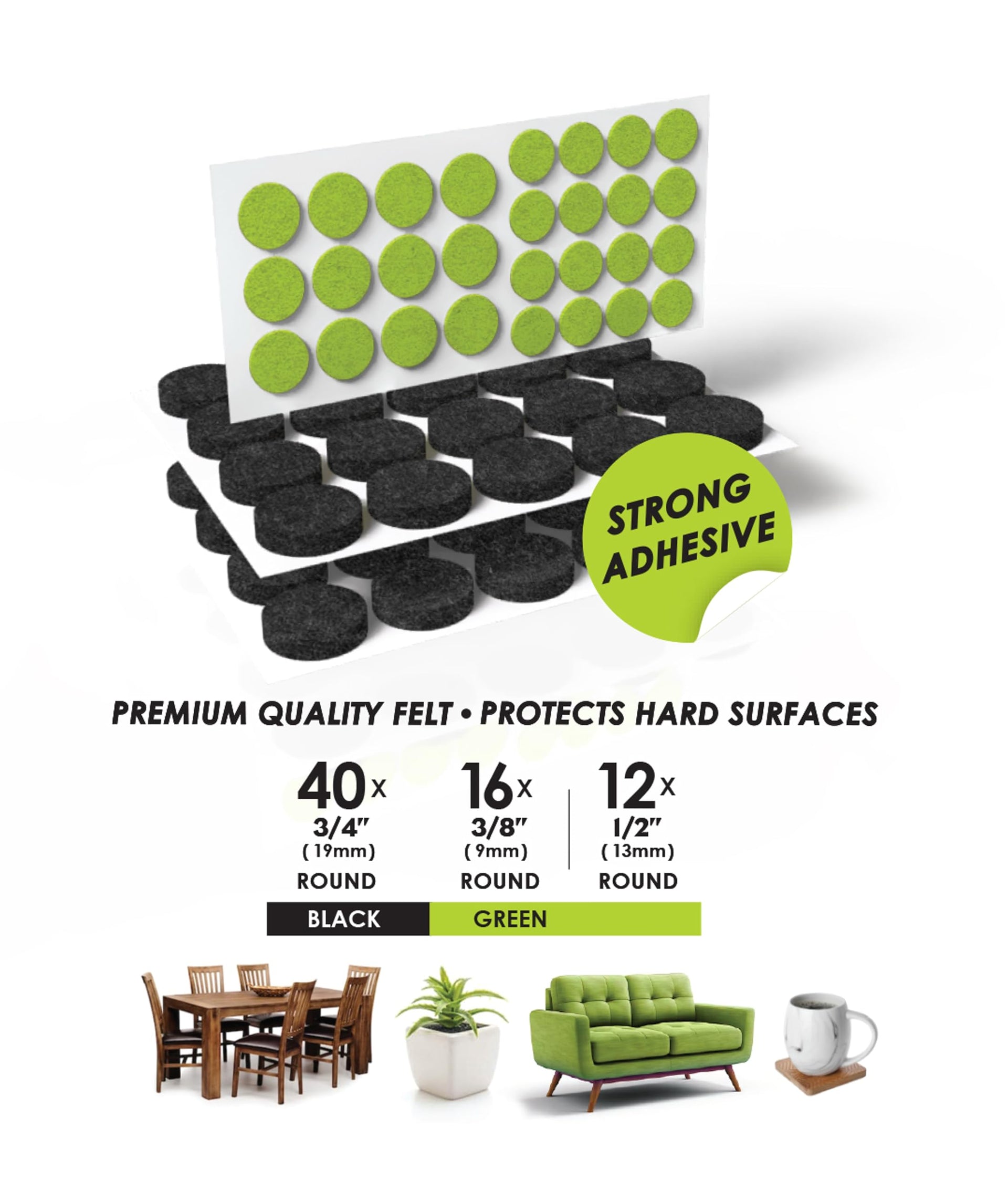 Gorilla Felt ¾ Inch Furniture Pads (68 Count)
