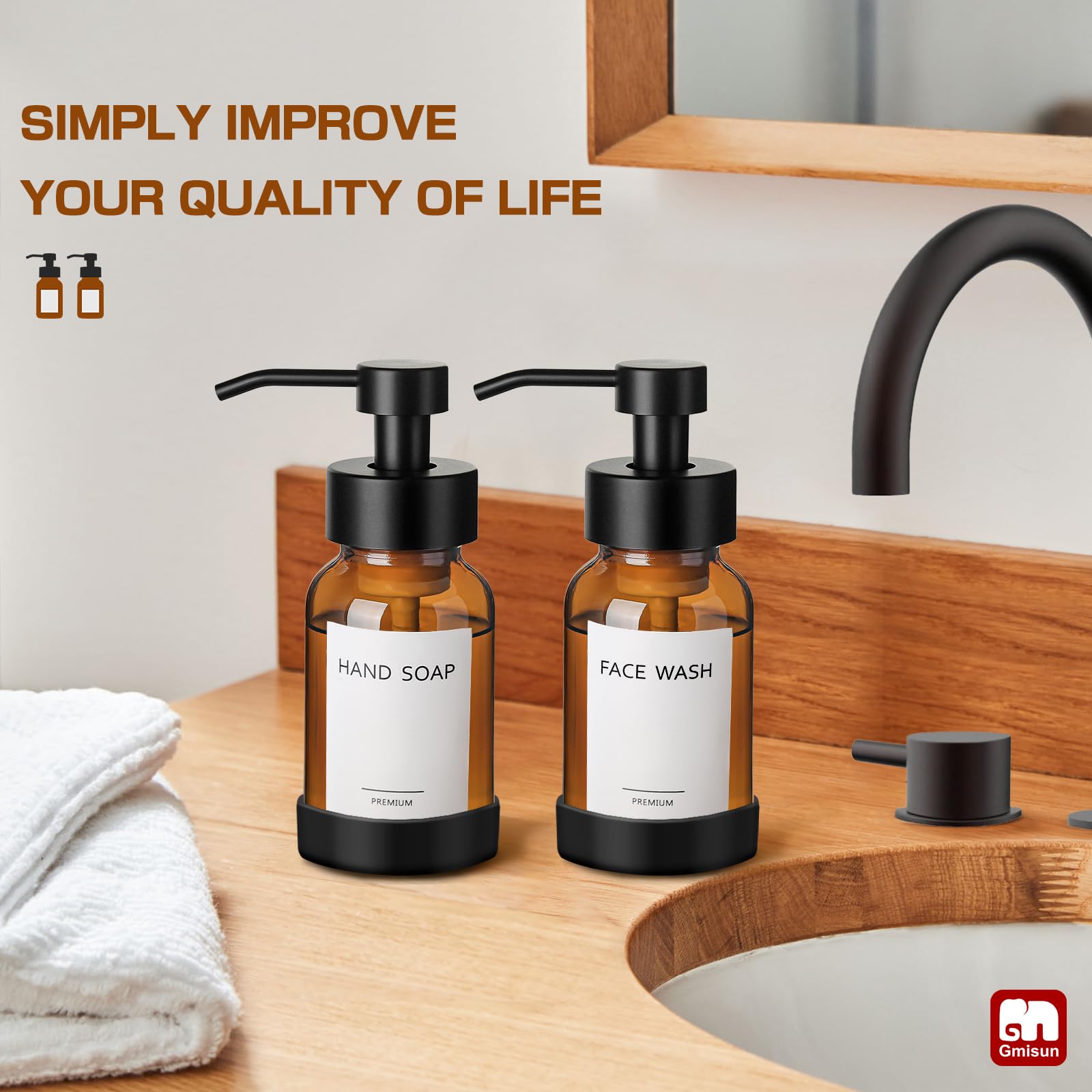 Amber Foam Soap Dispenser (2 Count)