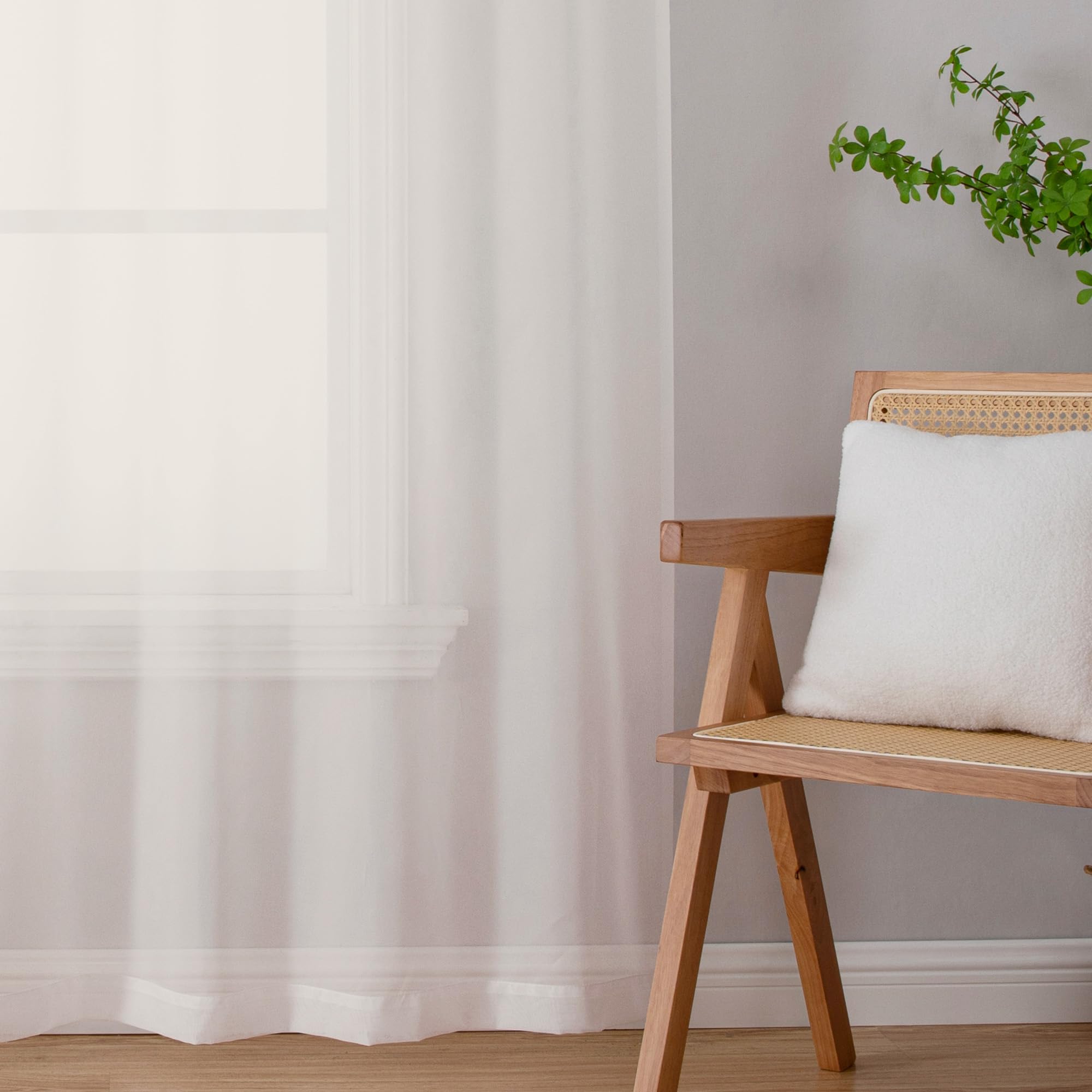 Sheer Ivory Curtains 90 inches Long 2 Panels (2 Count)