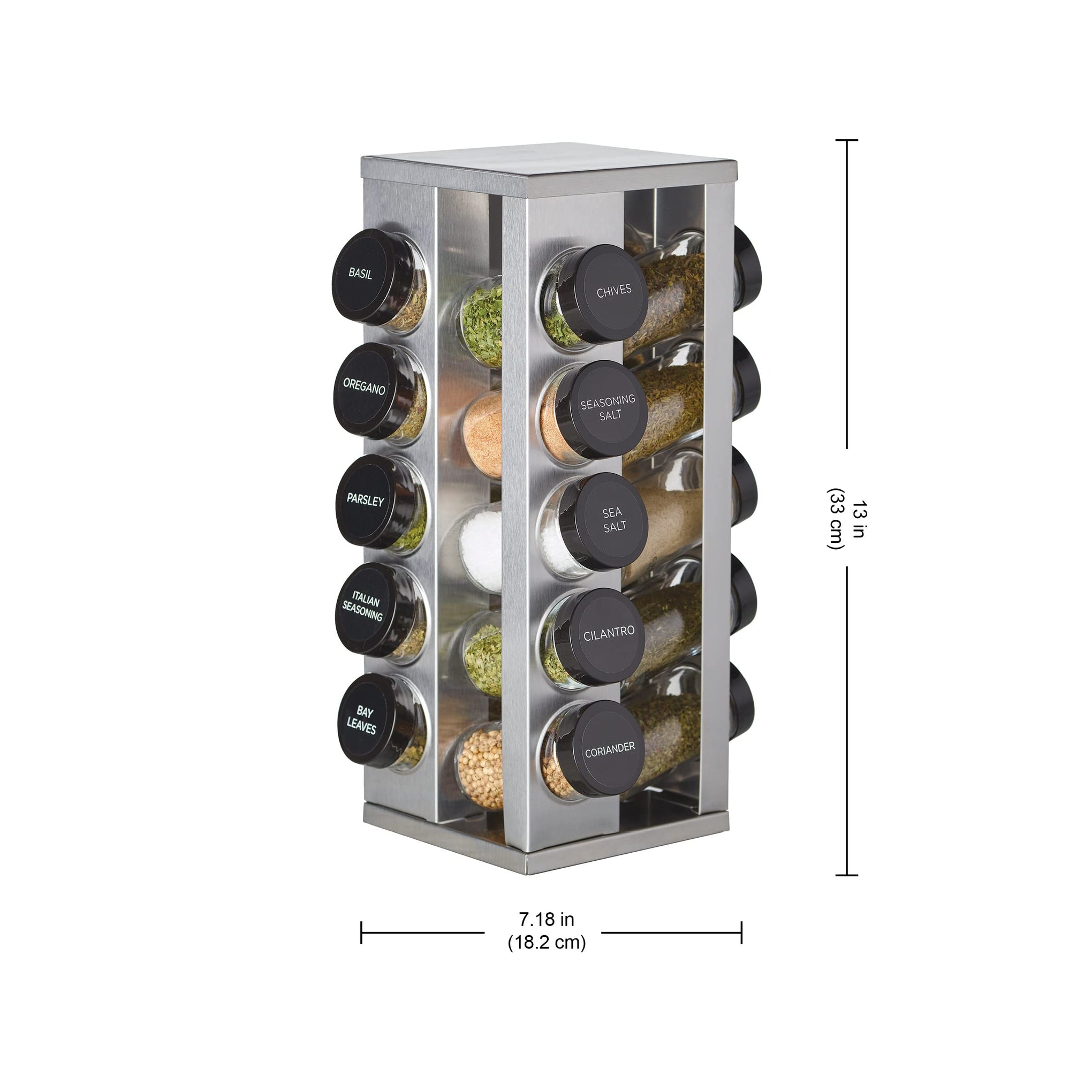 20 Jar Heritage Revolving Countertop Spice Rack Organizer with Spices Included