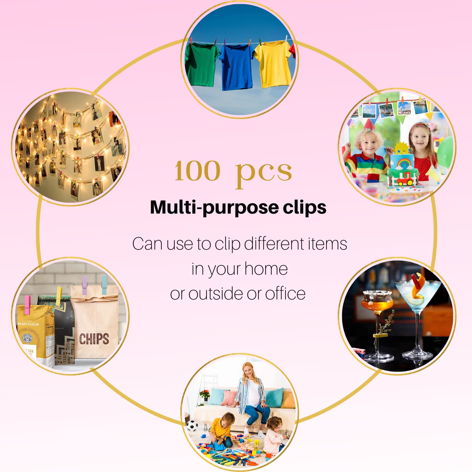 1.4 Inch Mini Clothespins 100PCS (100 Count)