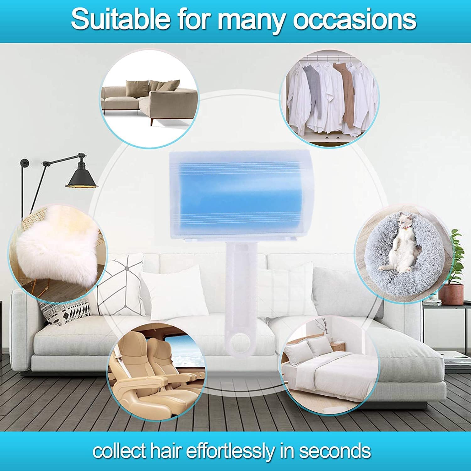 Washable Reusable Lint Roller 3 Pack (3 Count)
