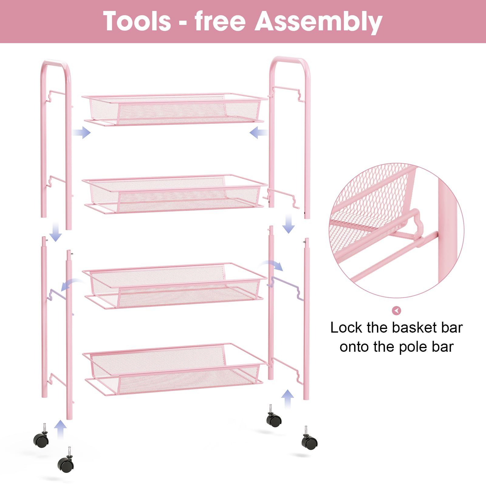 4 Tier Rolling Cart