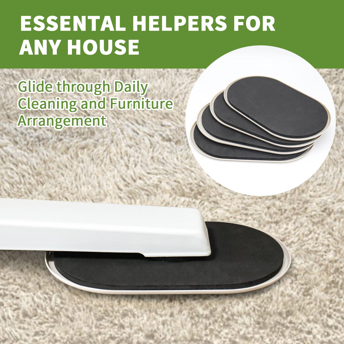 Furniture Sliders for Carpet 4 PCS (4 Count)