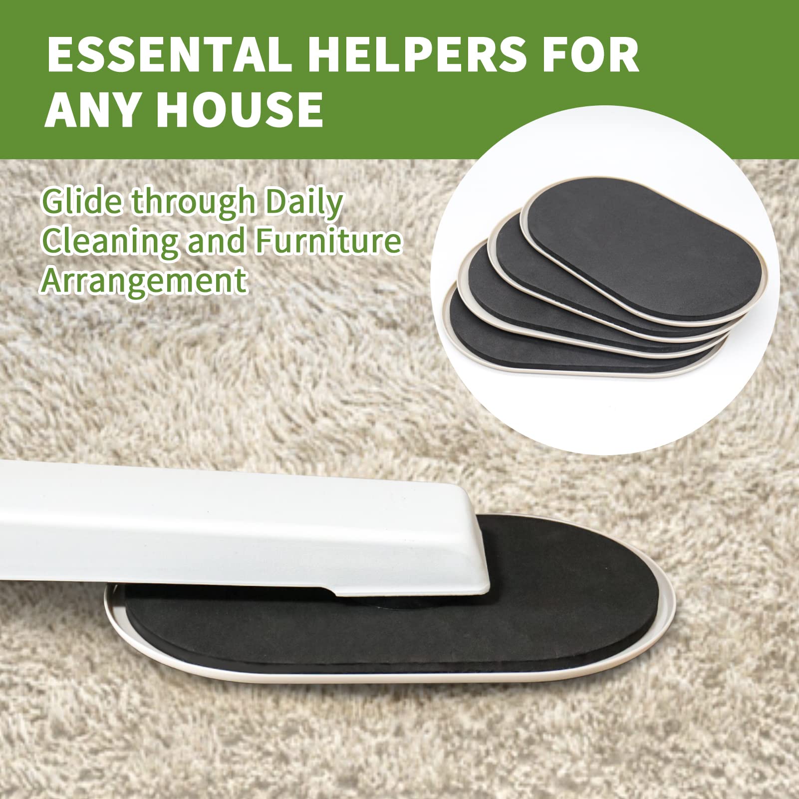 Furniture Sliders for Carpet 4 PCS (4 Count)