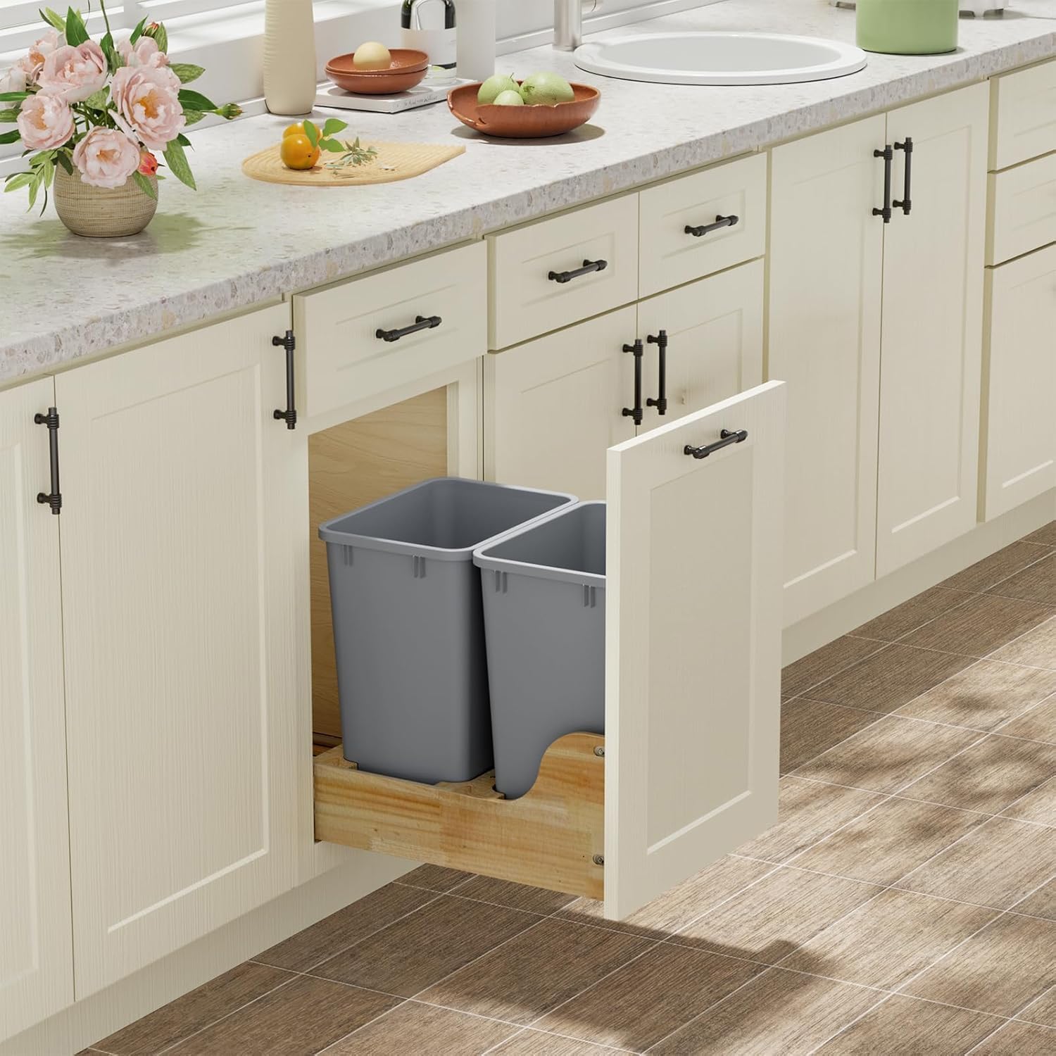 35QT Kitchen Trash Can (2 Count)