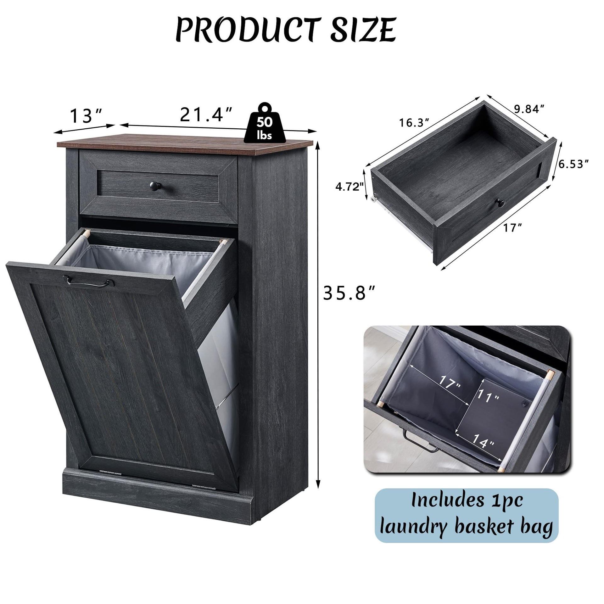 Tilt Out Laundry Hamper Cabinet