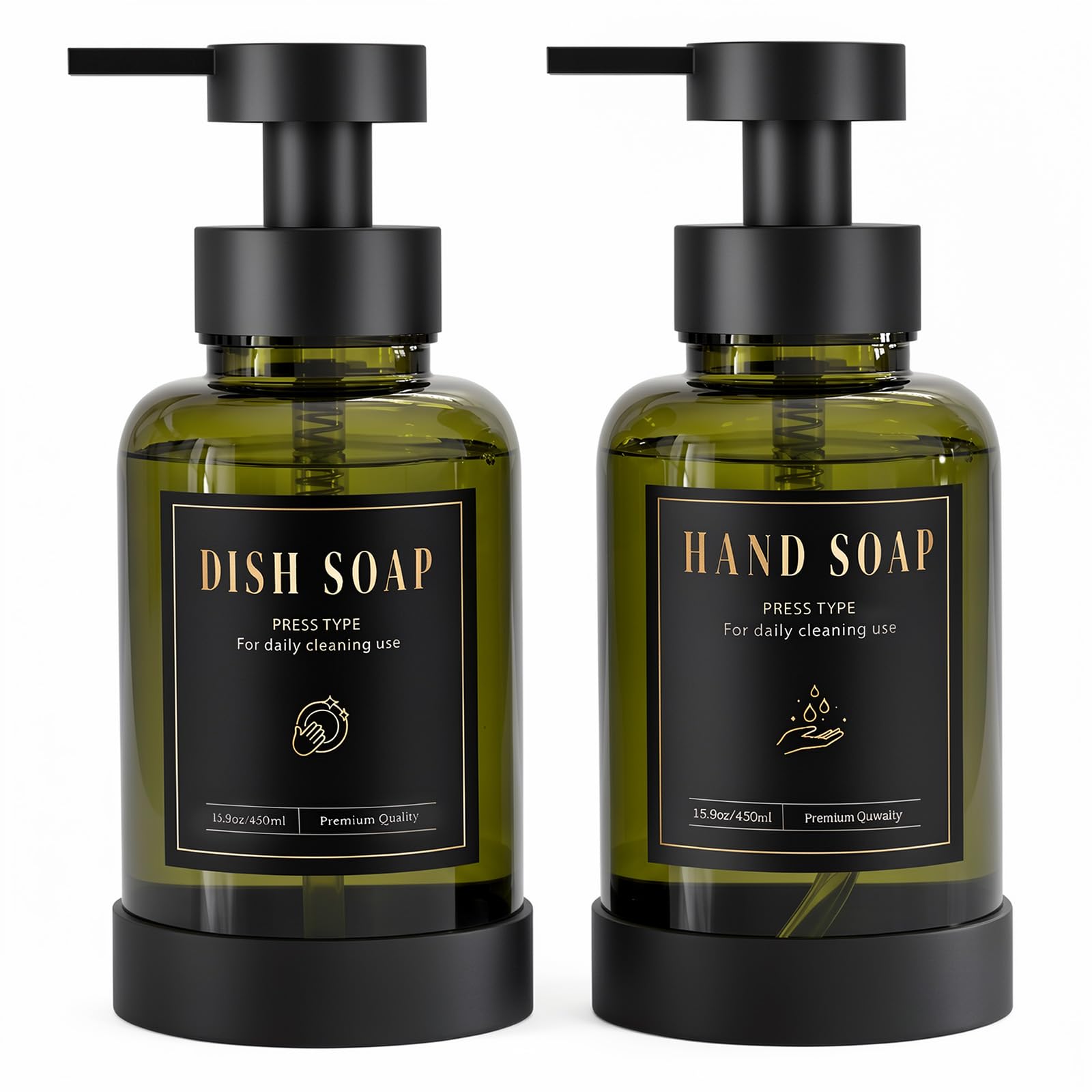 Foaming Soap Dispenser 15oz Hand Soap Bottle (2 Count)