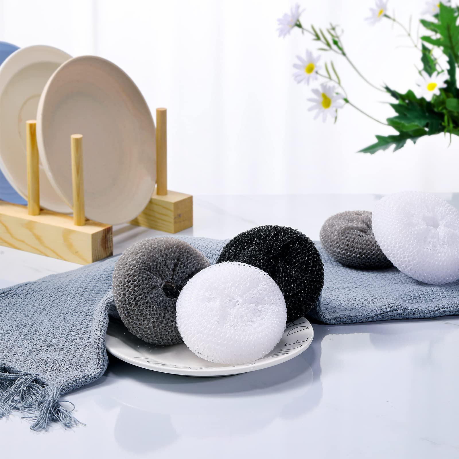 15 Pcs Plastic Dish Scrubbers