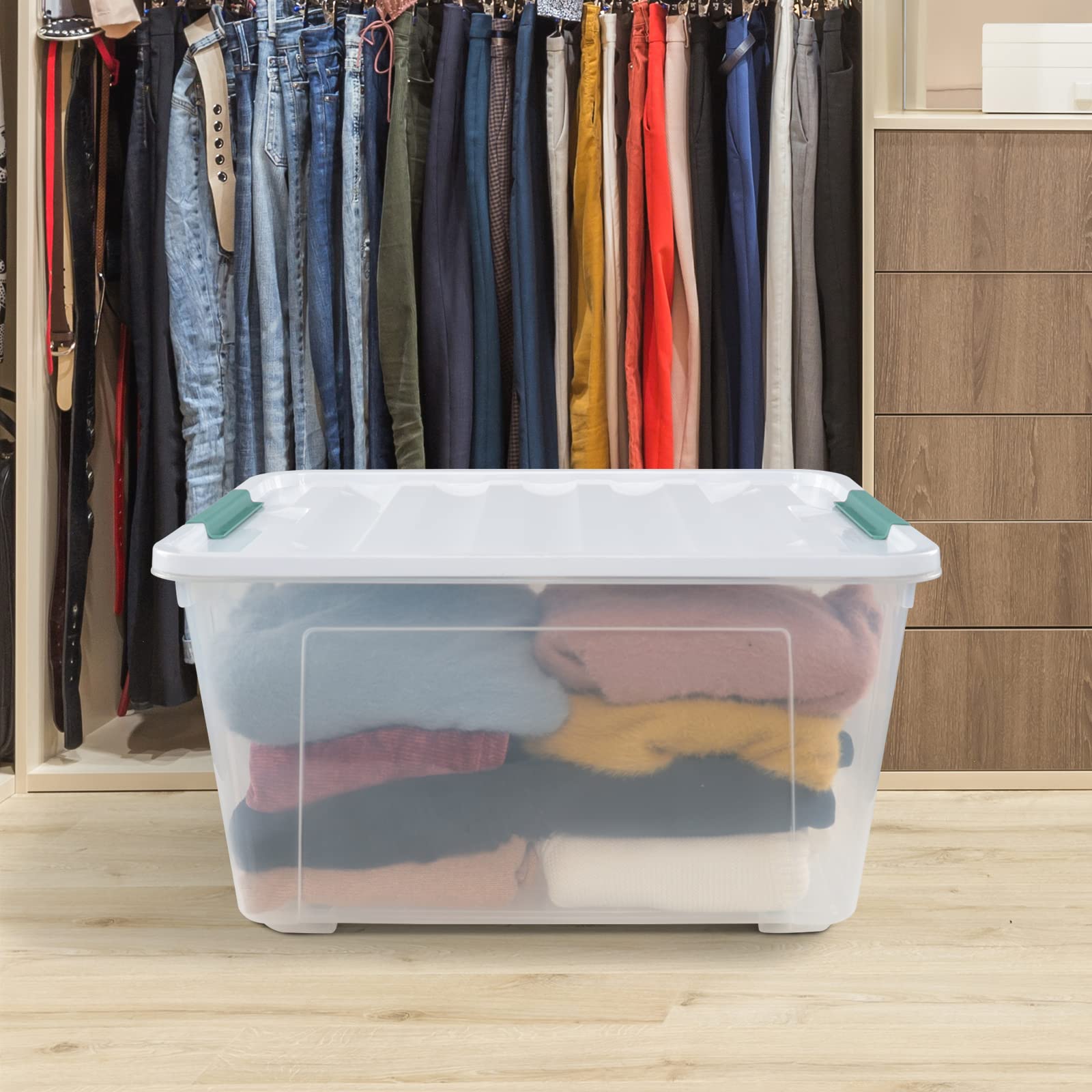 80 L Extra Large Plastic Storage Box (4 Count)