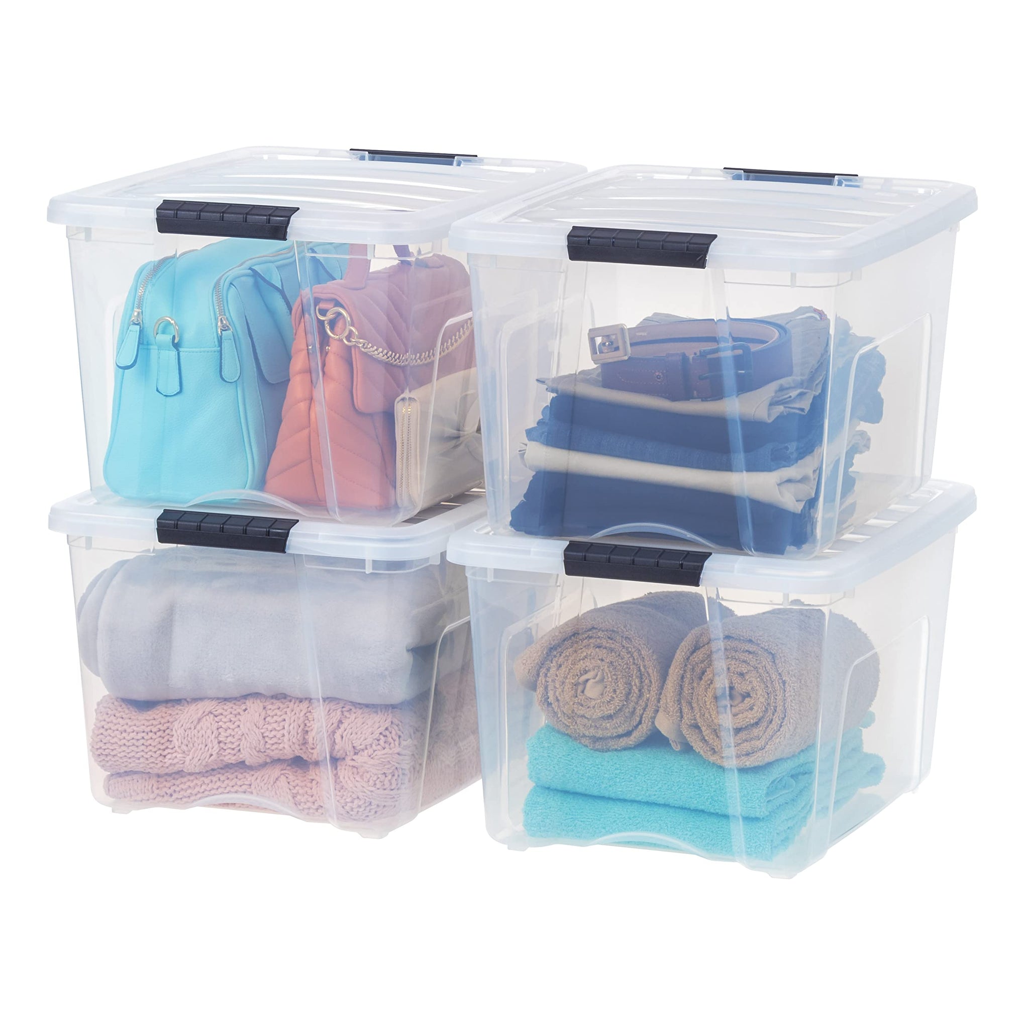 4 Pack 40 Quart Storage Bins with Lids (4 Count)