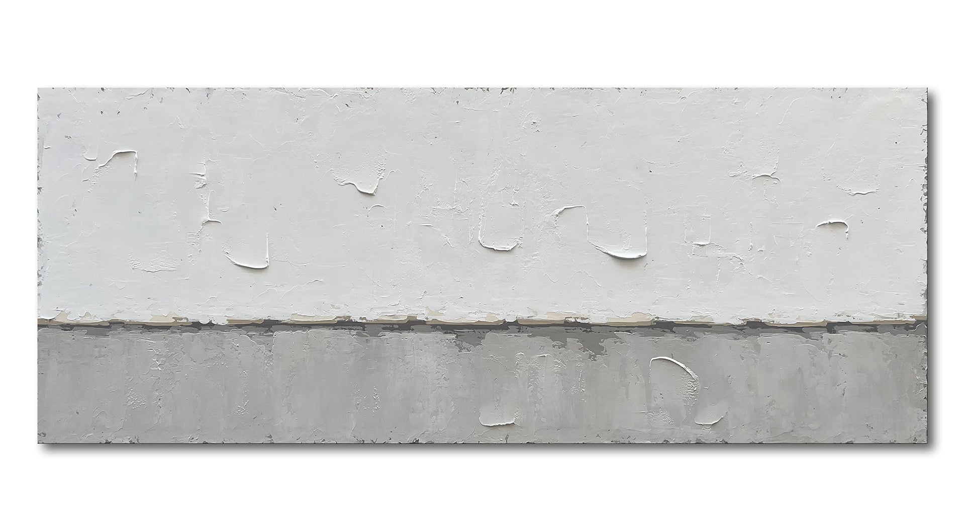 Art A large modern art painting in a minimalist grey and white style