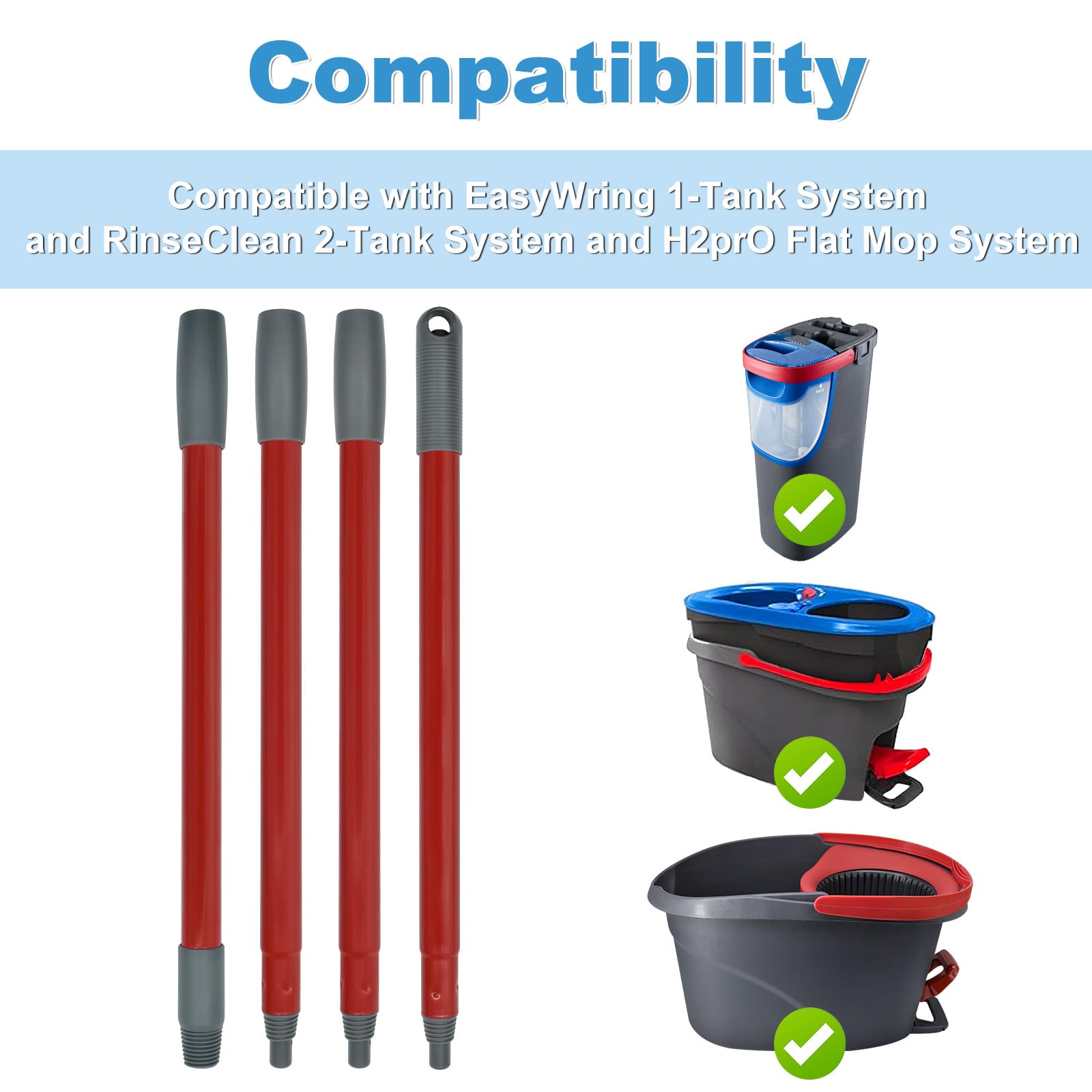 Mop Handle for Ocedar (4 Count)