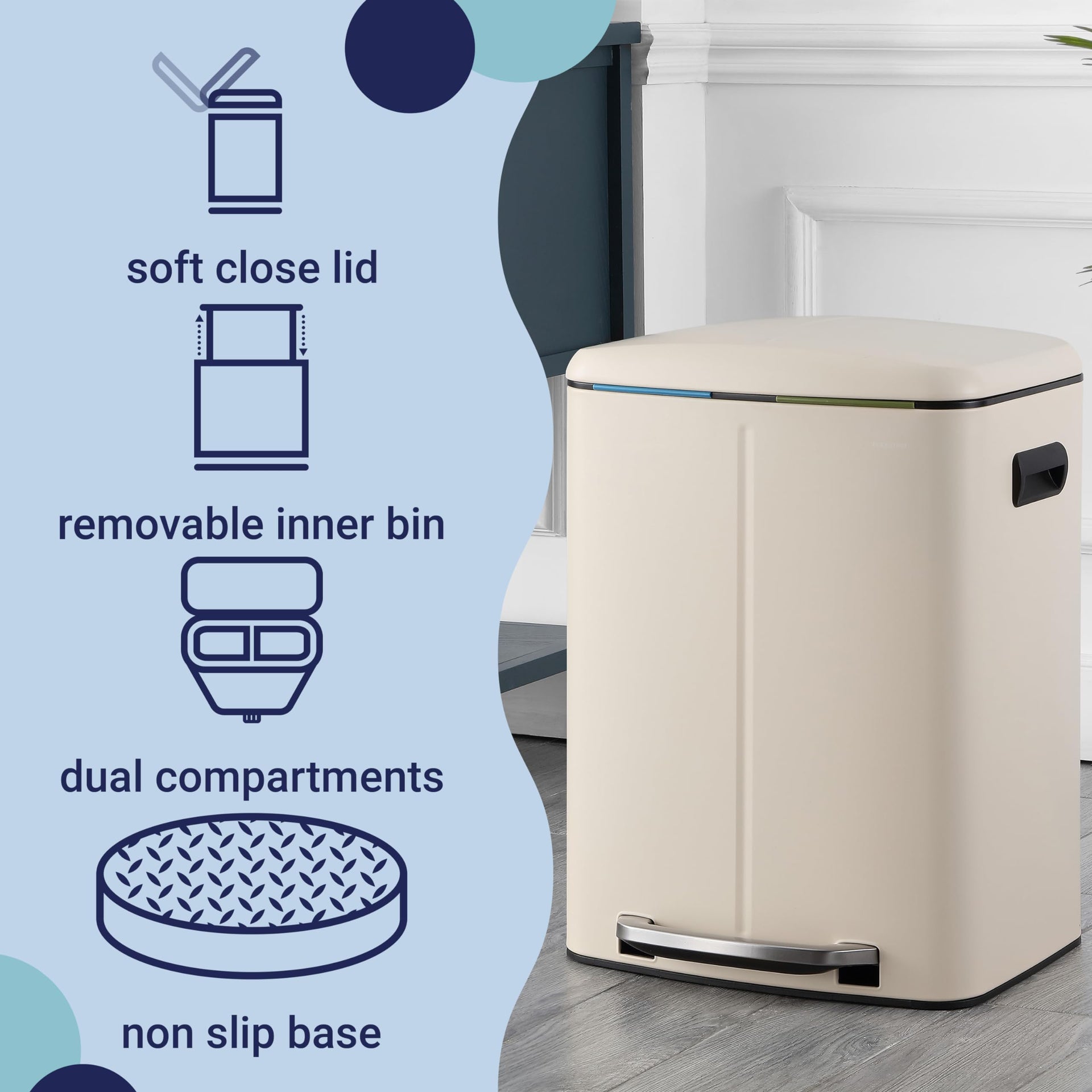 Marco 10.6 Gal Double Bucket Step Trash Can