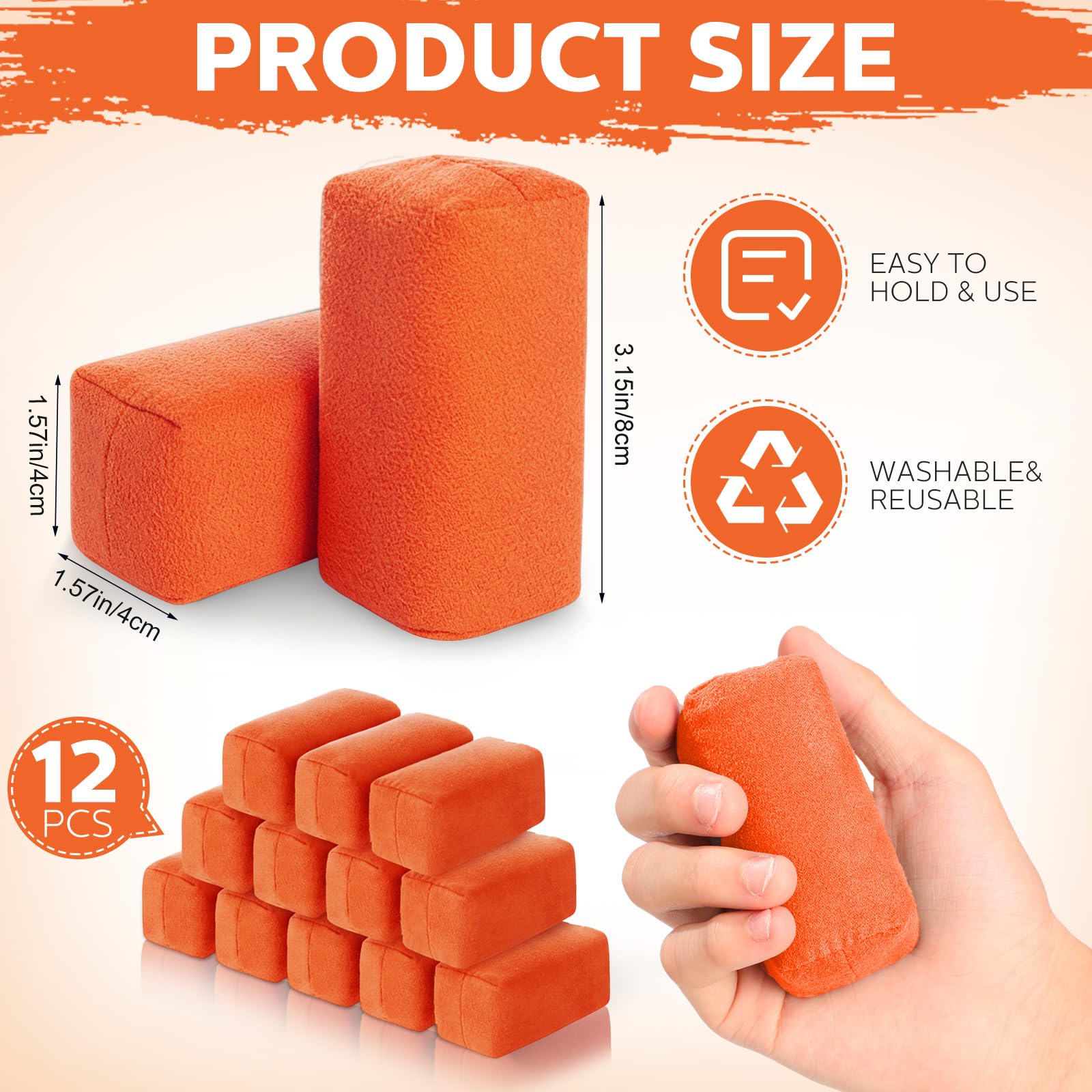 12 Pack Microfiber Applicator Pads Suede Car Detailing Sponge Ceramic Coating Applicator Pads Coating Sponge for Cars Graphene Metal Plastic Trim Ceramic Spray Applying Wax (12 Count)