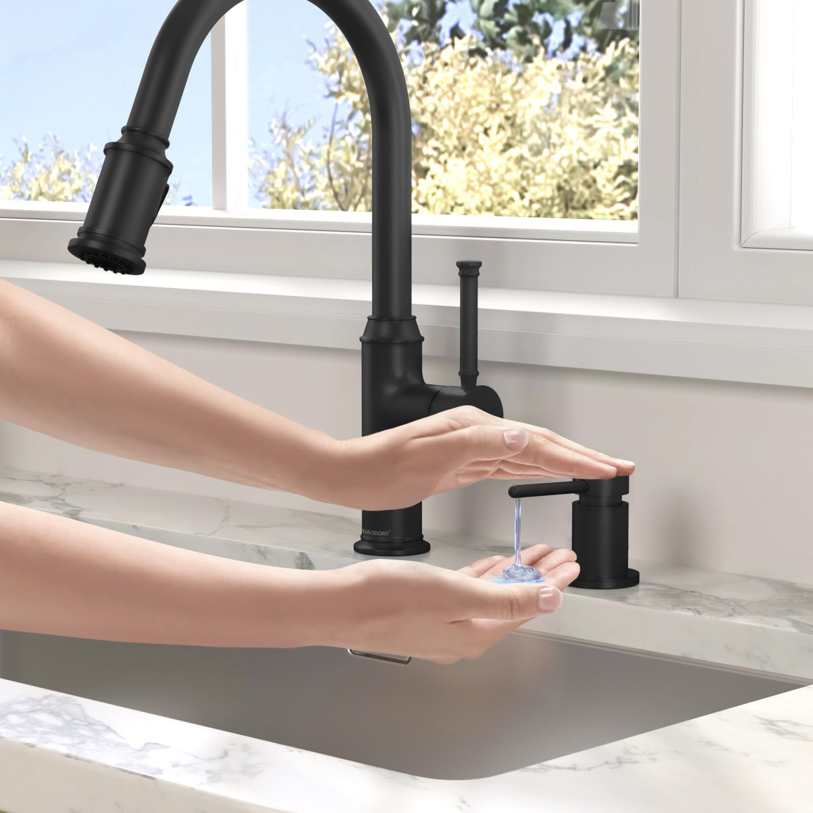 Black Soap Dispenser for Kitchen Sink