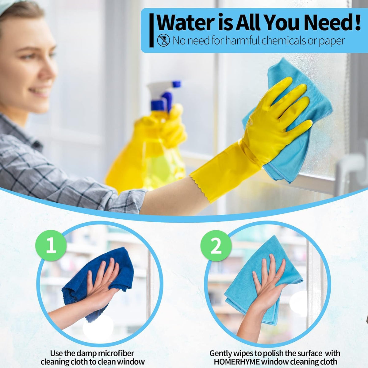 Microfiber Glass Cleaning Cloth (12 Count)