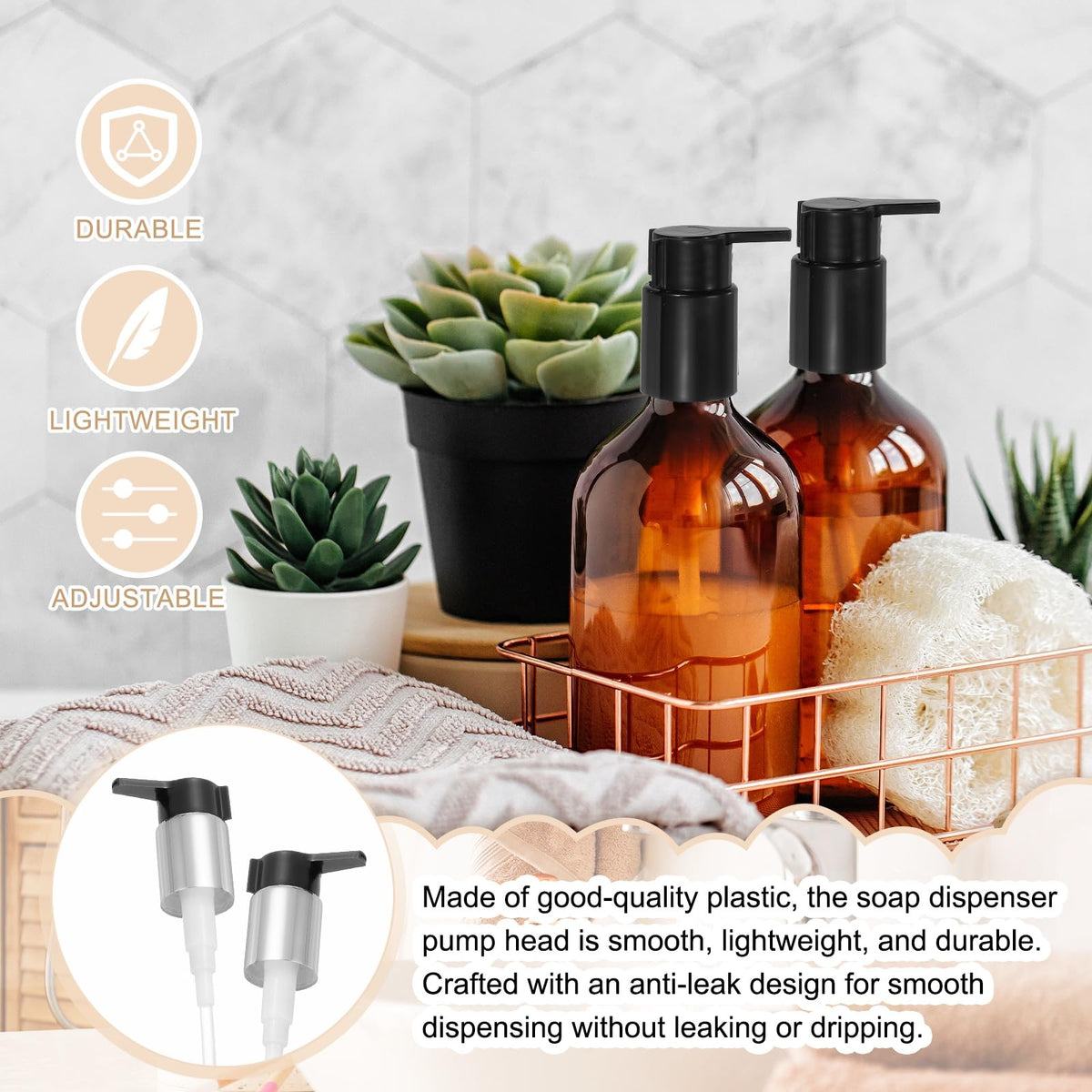 2 Pcs Soap Dispenser Pump Heads (2 Count)