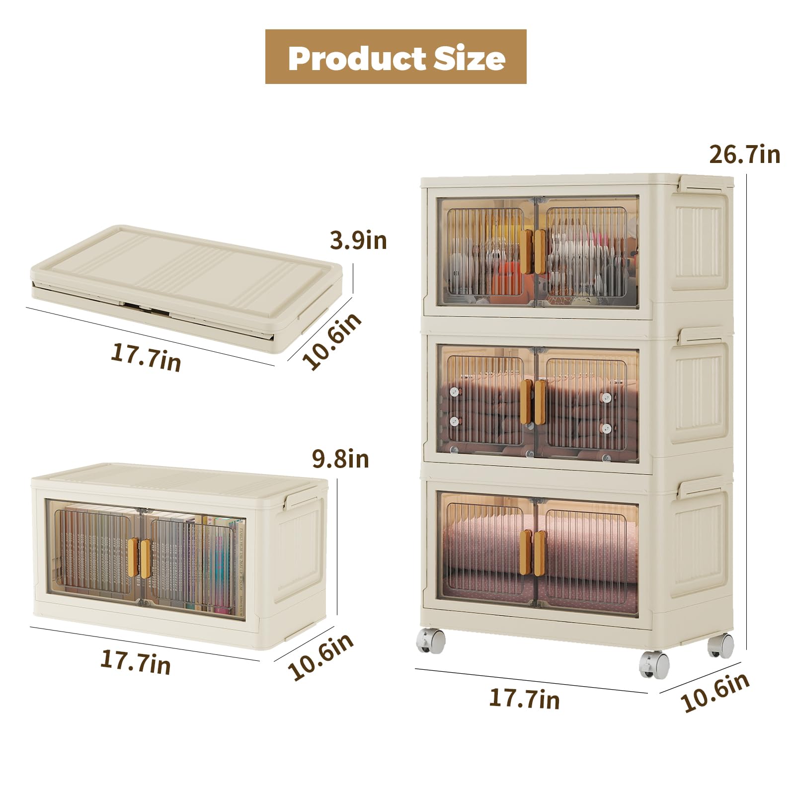 3 Tier 28QT Stackable Storage Bins with Lids (3 Count)