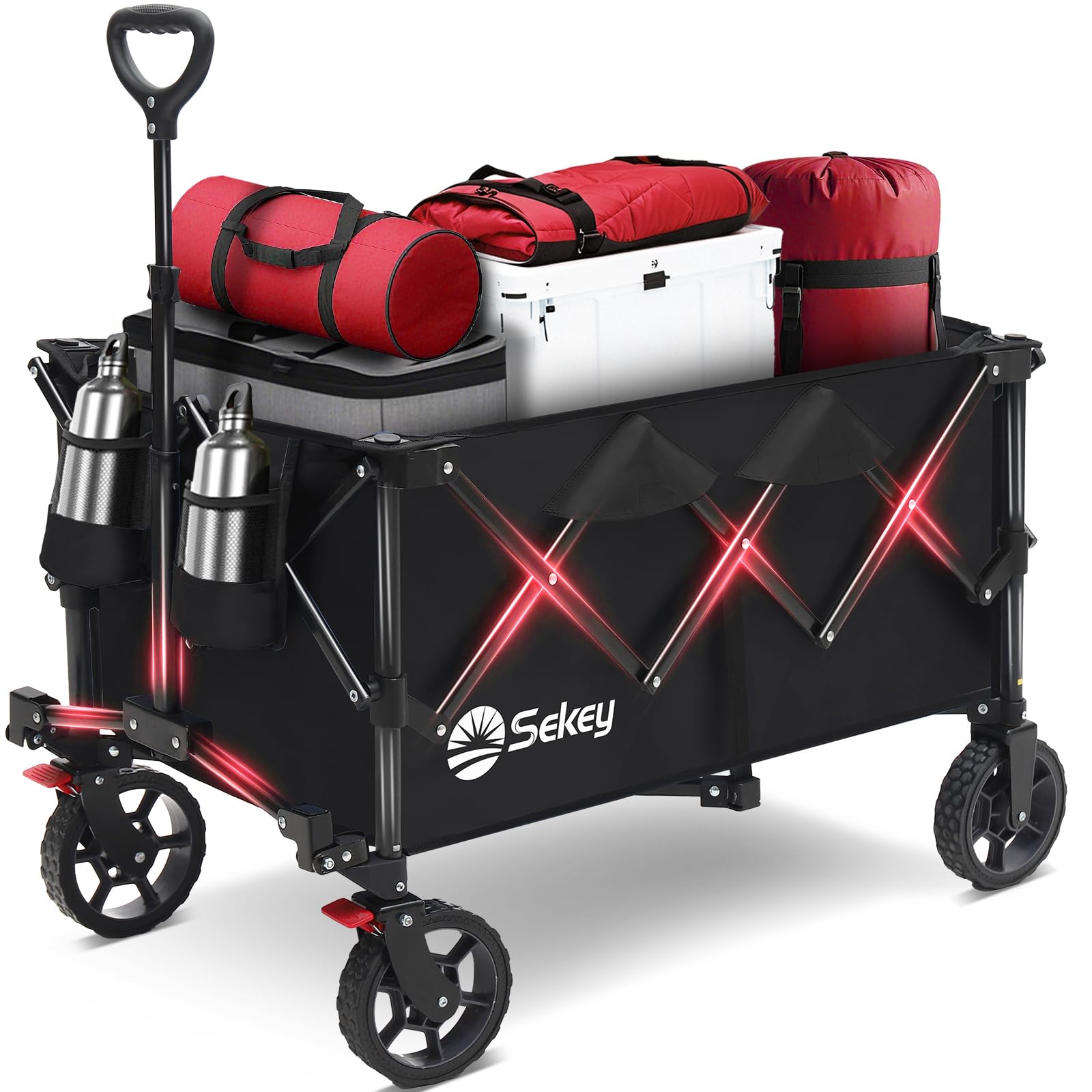 Collapsible Foldable Wagon with 300lbs Weight Capacity