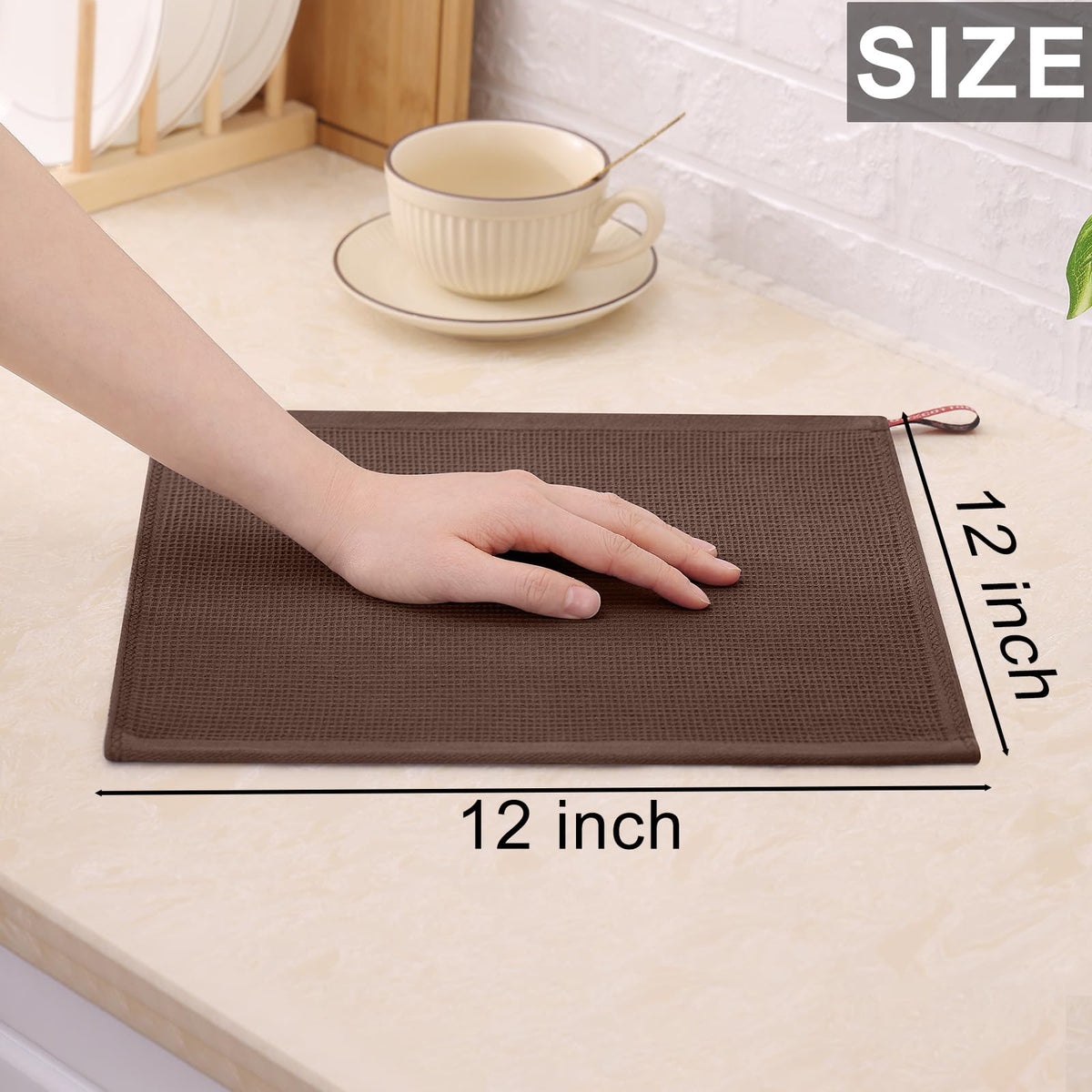 100% Cotton Waffle Weave Dish Cloths (6 Count)