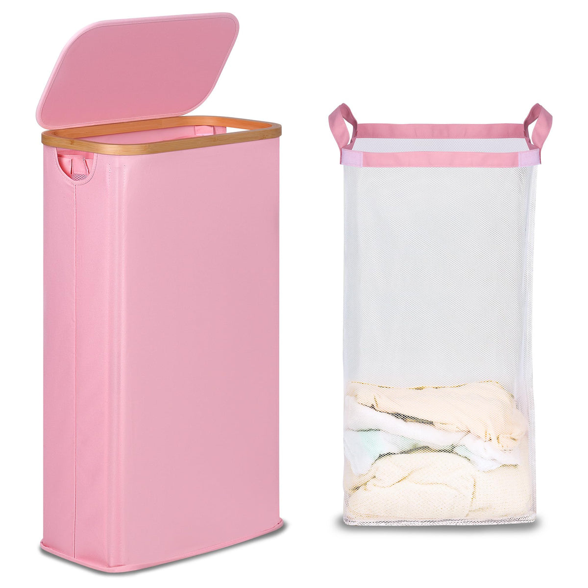 Slim Laundry Basket with Lid