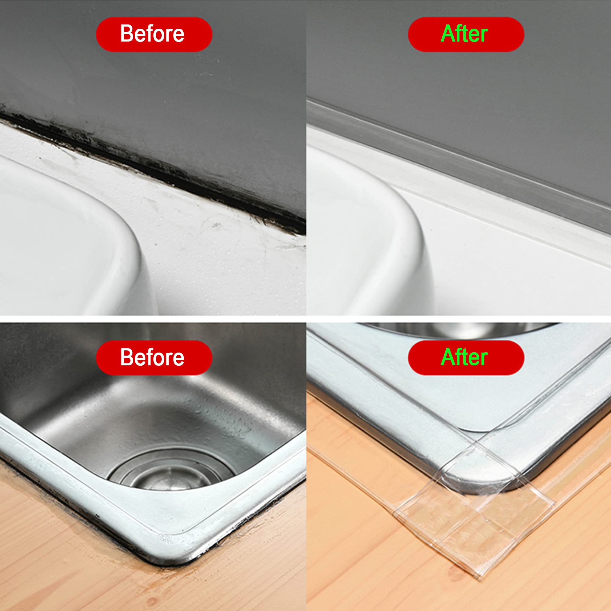 Clear 1.5"x10.5ft Self Adhesive Caulk Strip for Toilet