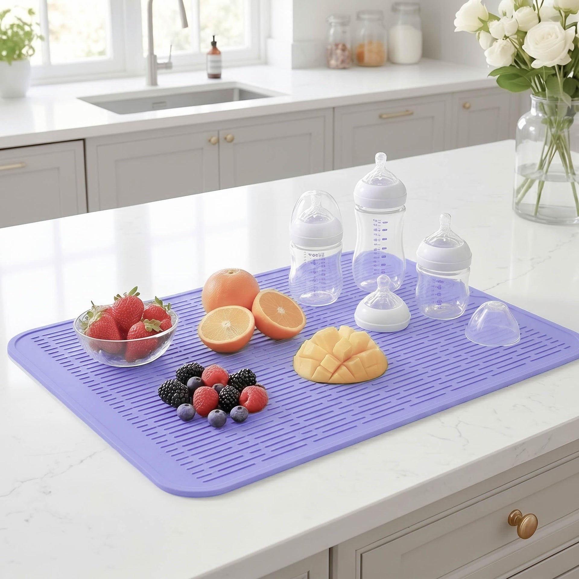 Silicone Dish Drying Mat for Multiple Usage