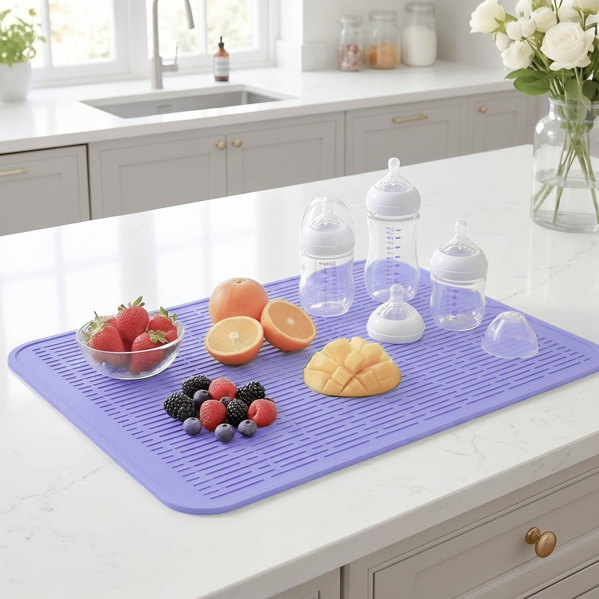 Silicone Dish Drying Mat for Multiple Usage