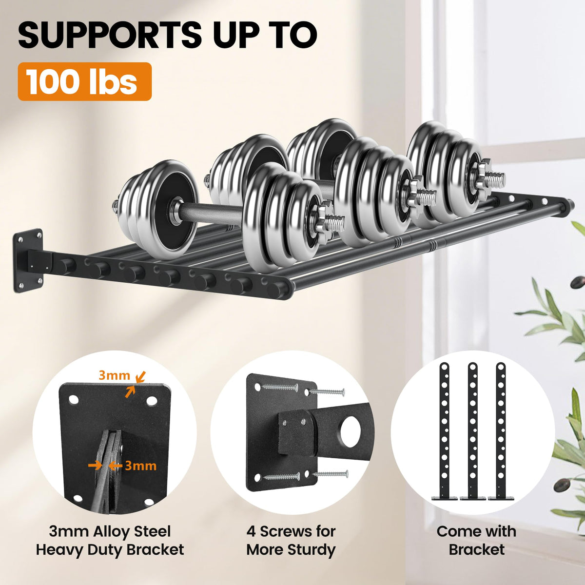Wall Mounted Clothes Drying Rack 57 Inch