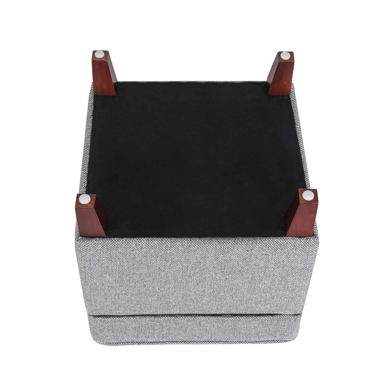 17 Inch Square Linen Storage Ottoman for Living Room & Bedroom