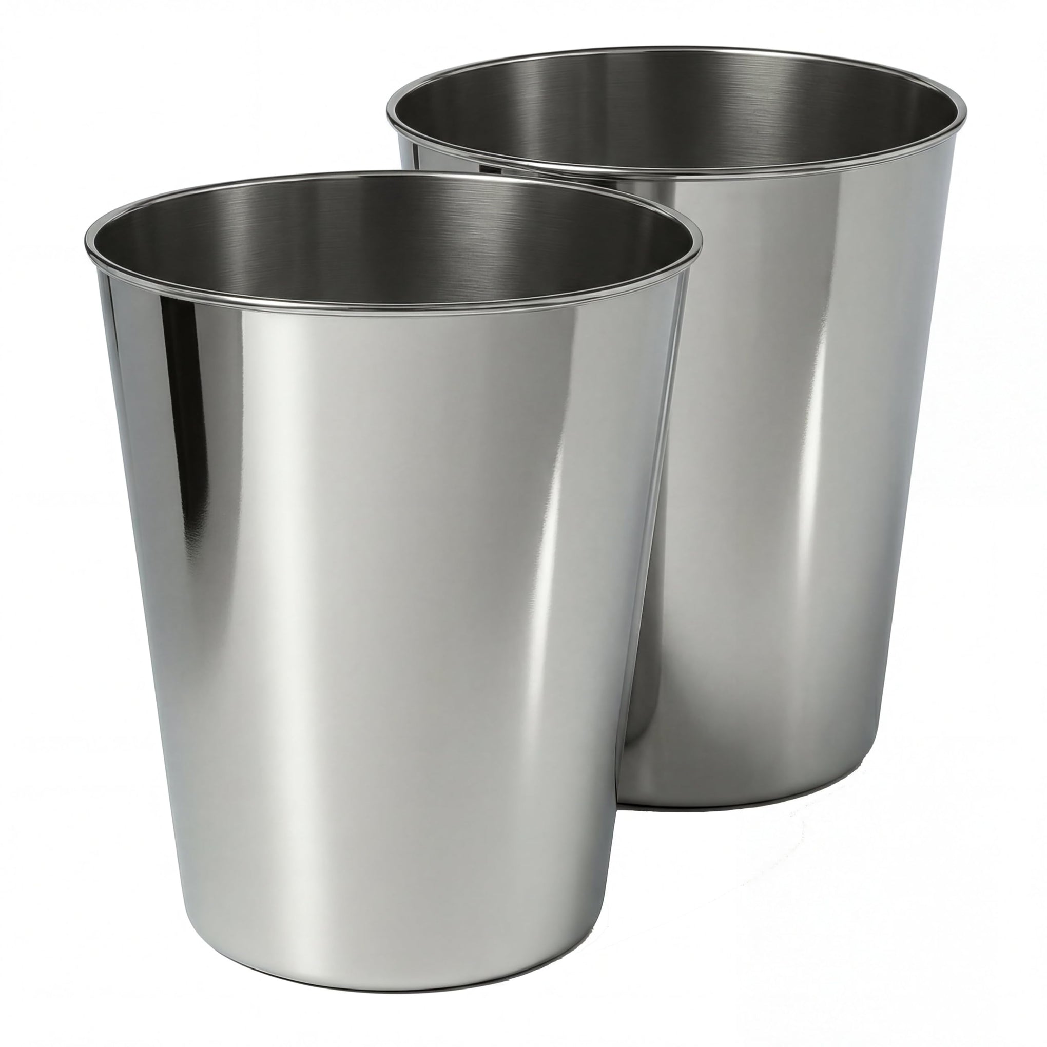 Nolan 2 Gal Smooth Steel Wastebasket (2 Count)