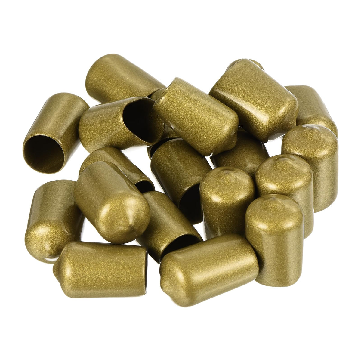 20pcs Rubber End Caps 13.5mm ID Vinyl Round Tube Bolt Cap Cover Thread Protectors Gold