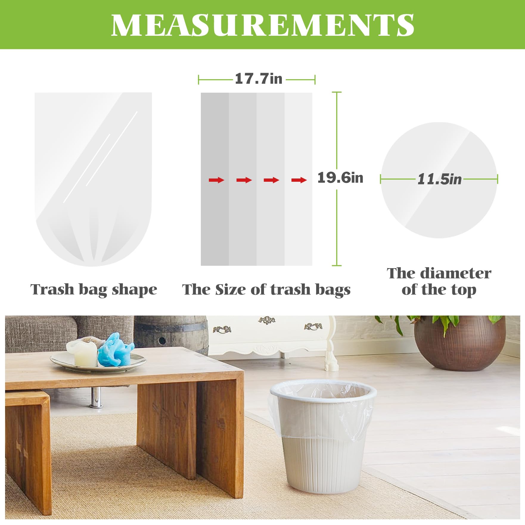 Small Clear Trash Bags 4 Gallon 330 Count Bathroom Garbage Bags