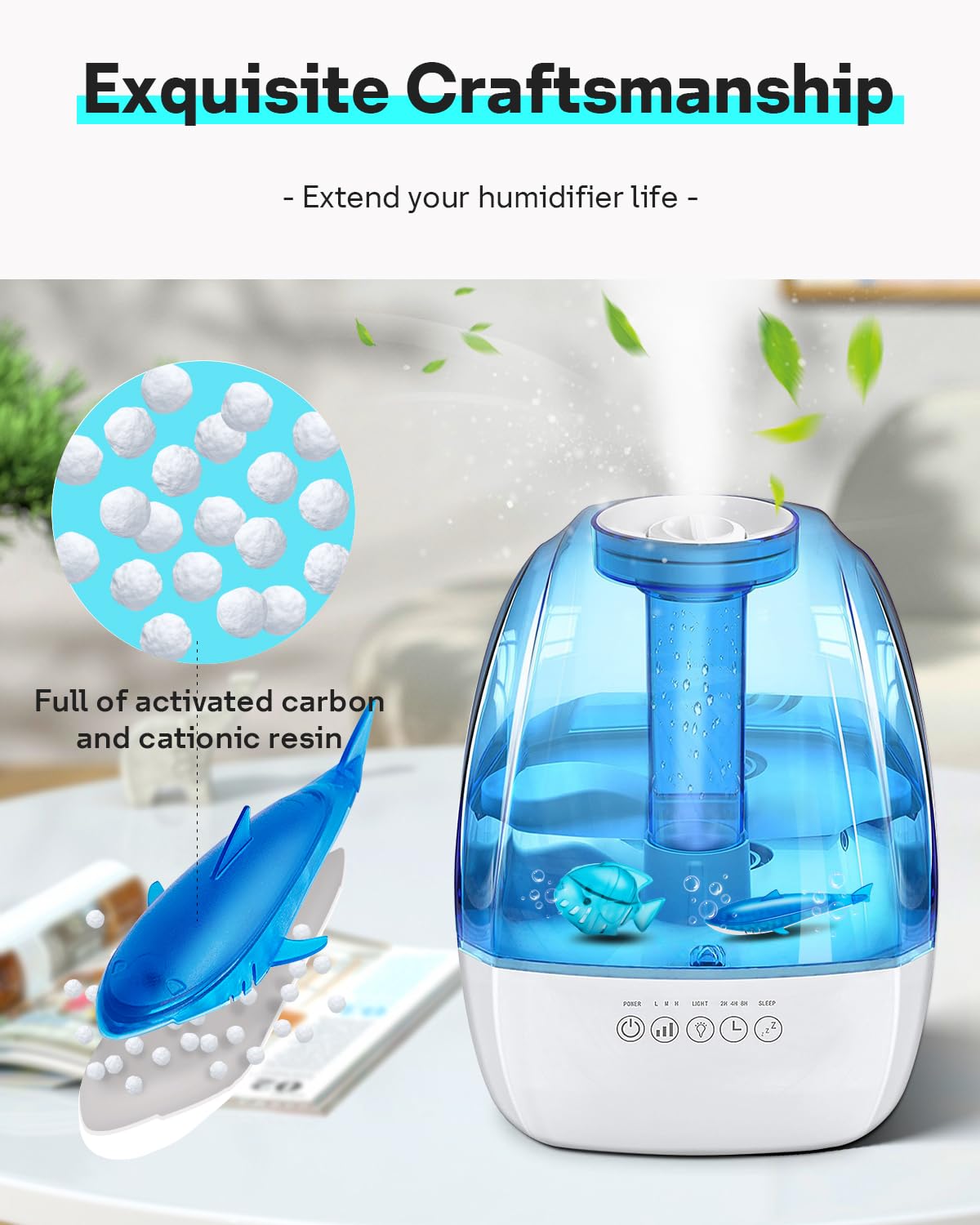 Humidifier Cleaning Shark & Fish for Humidifiers & Fish Tanks (6 Count)
