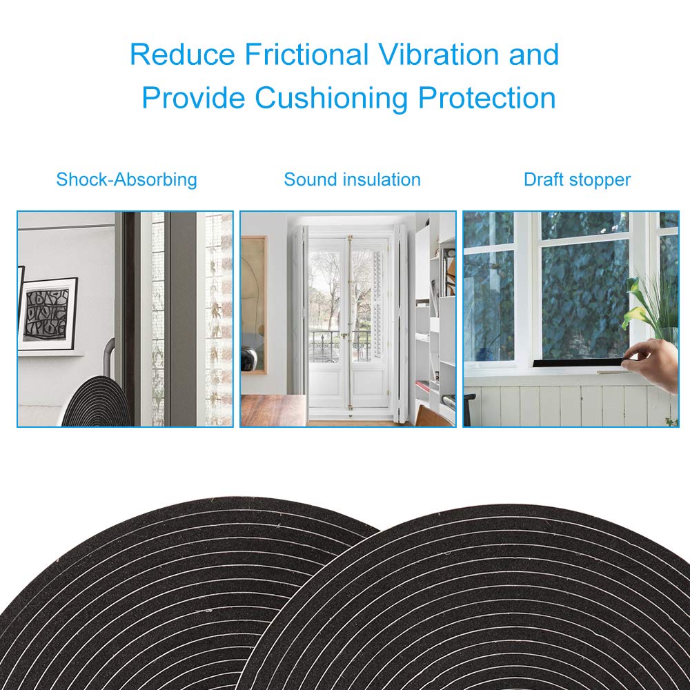 2 Rolls Foam Tape Weatheratrip for Door Window Insulation (32 Foot)