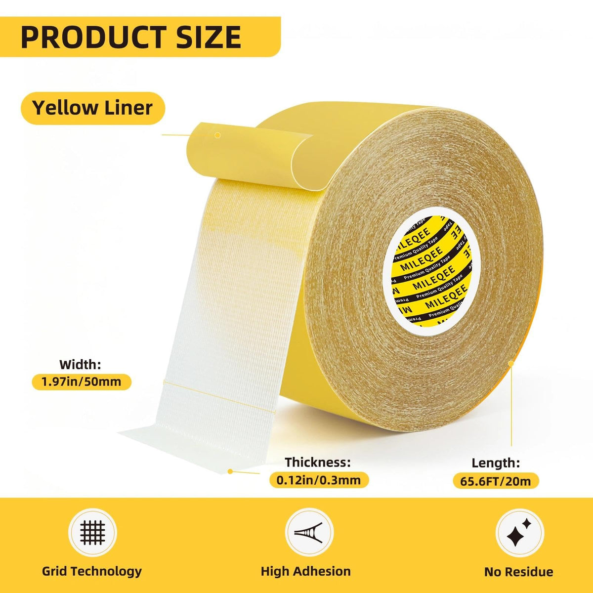 High Adhesive Double Sided Tape Heavy Duty (3 Count)