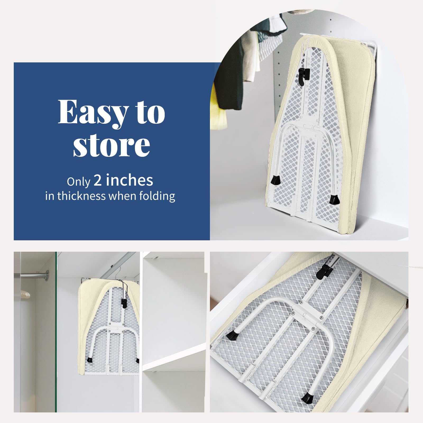 Mini Ironing Board with Iron Rest 32"x12" Ivory